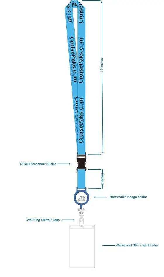 Retractable ID Holder Lanyard for Cruises - Waterproof Badge Reel with Adjustable Strap for Travel, Work & Events