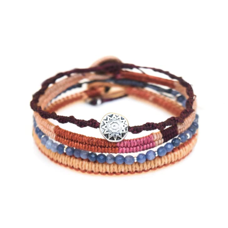 Handmade Boho Friendship Bracelets Set of 3 for Women & Men - Artisan Crafted Waterproof Waxed Thread with Glass Beads - Adjustable Sliding Button Closure | Perfect for Gifts, Festivals, and Everyday Boho Style Accessories