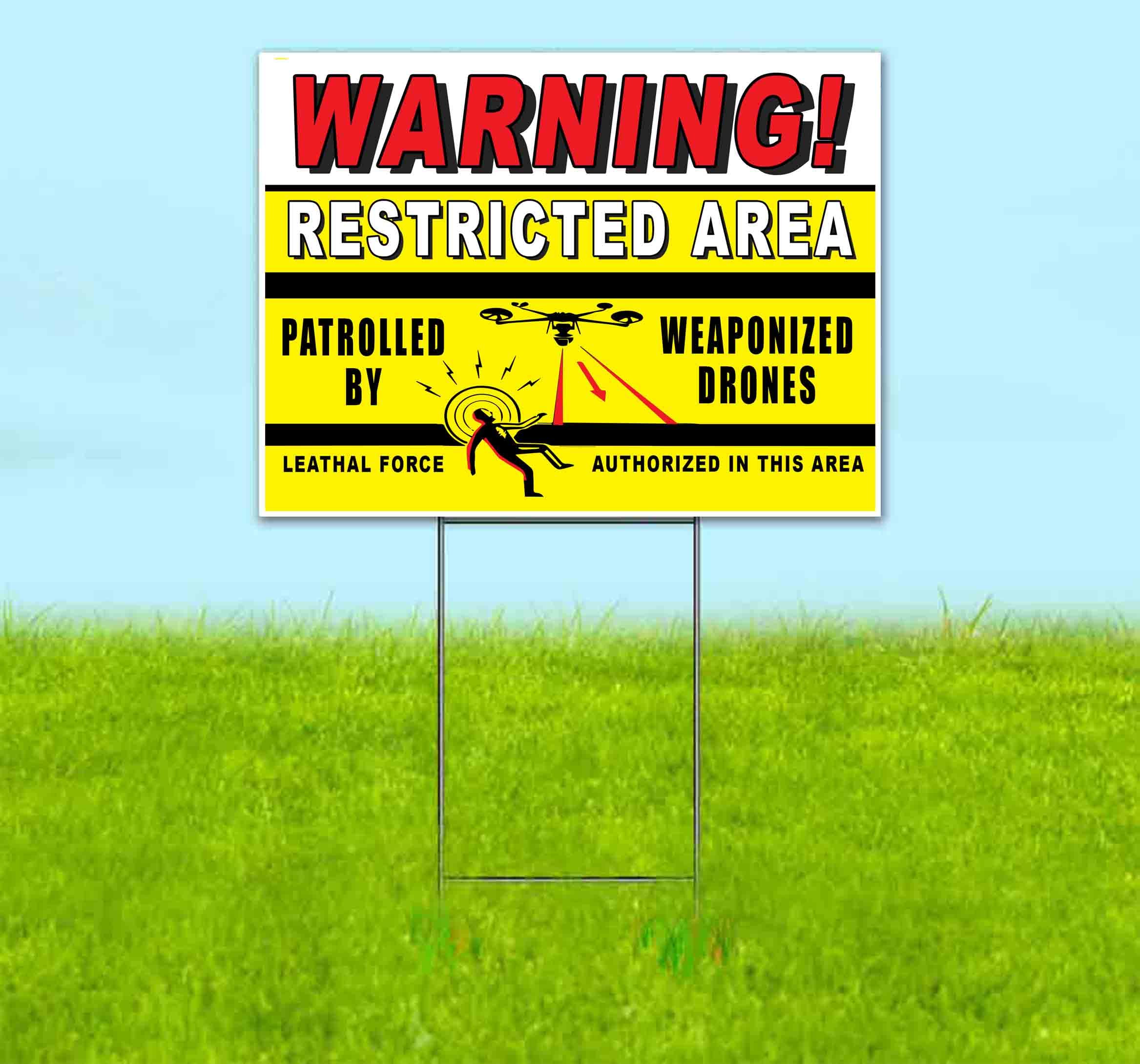Restricted Area No Drones Allowed Sign (18