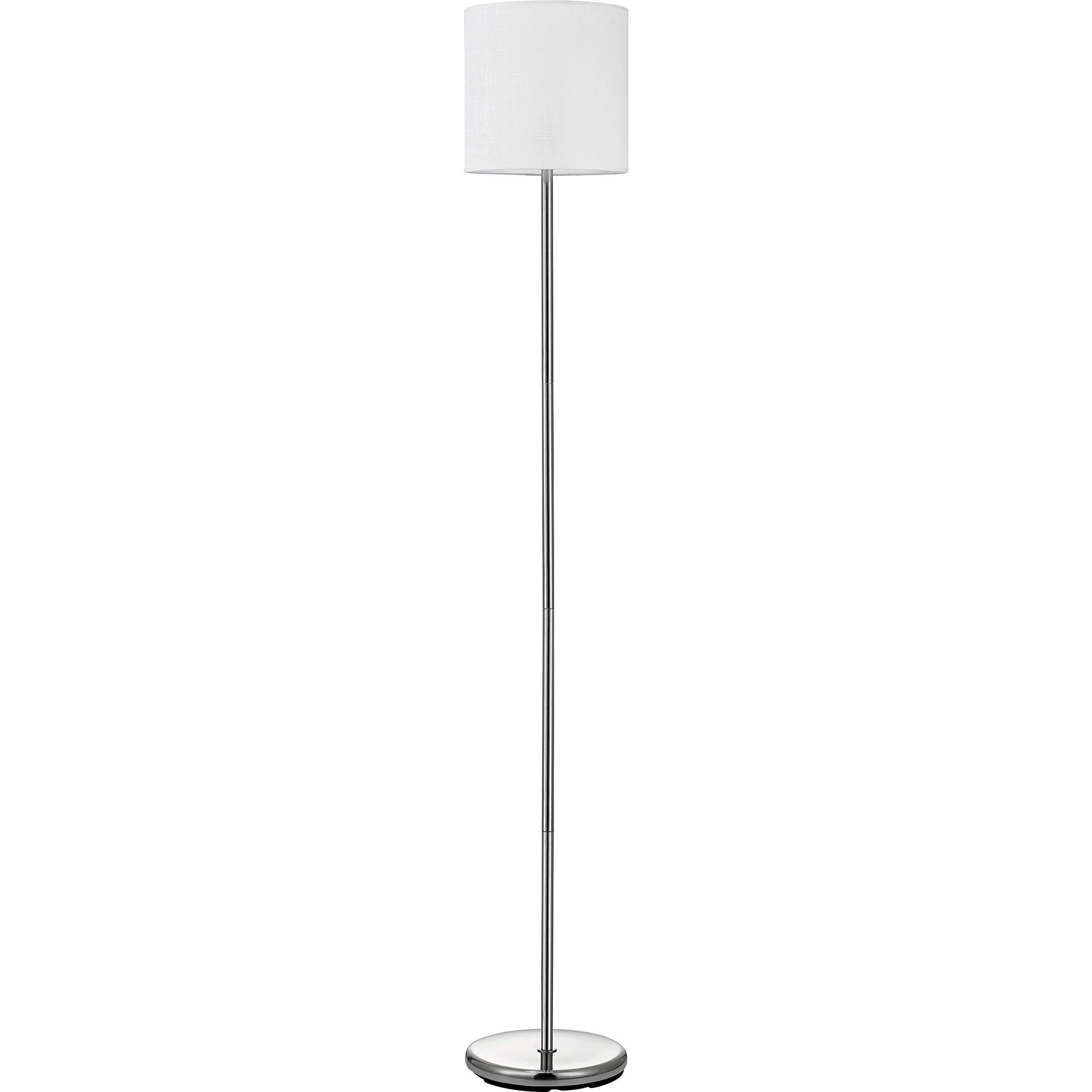 Lorell 10W LED Floor Lamp with Linen Shade - Modern Adjustable Standing Light for Living Room, Bedroom, or Office Reading