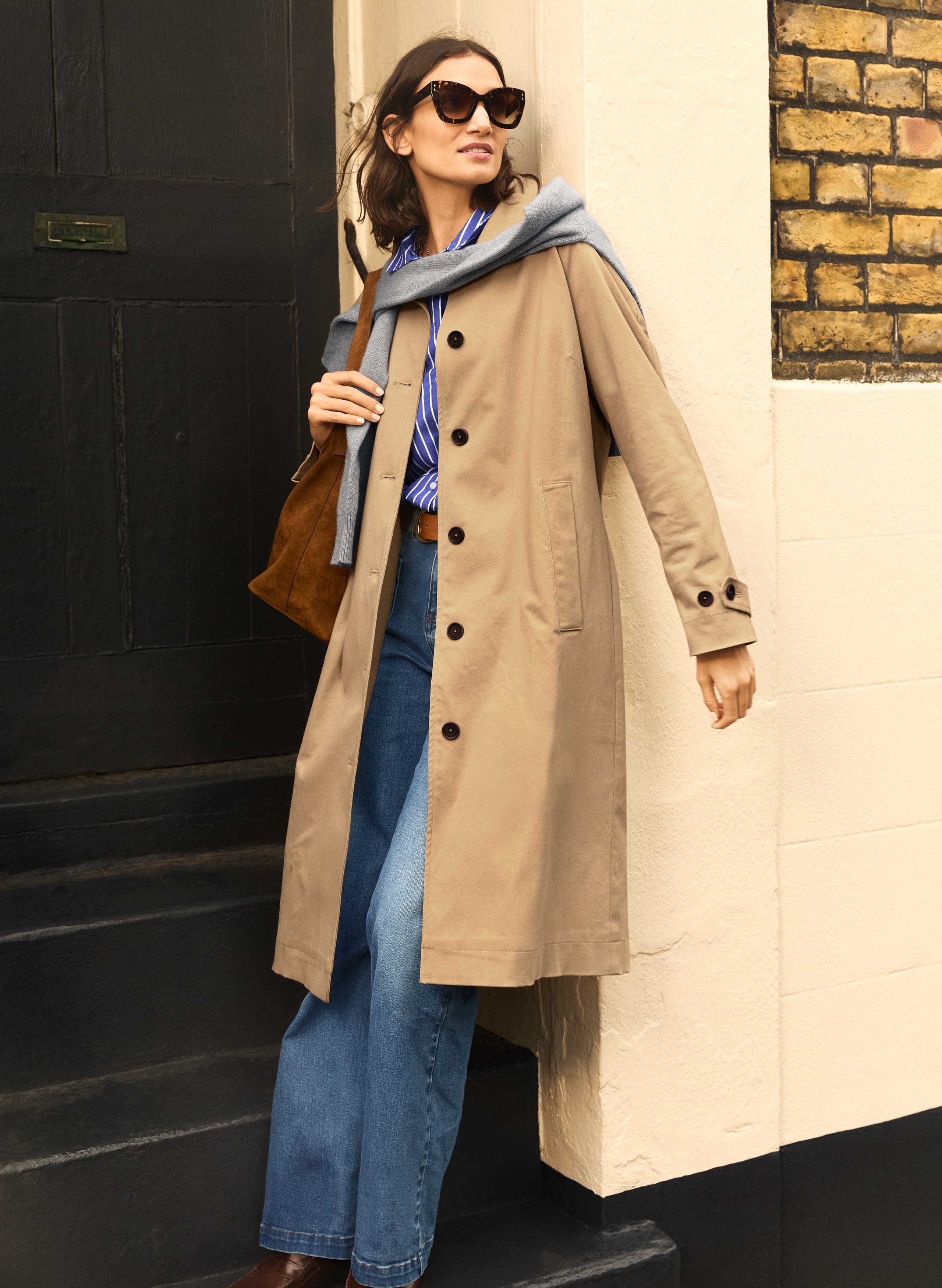Hazel Organic Cotton Mac Coat for Women | Lightweight Waterproof Trench Coat | Sand Beige | Perfect for Spring, Fall & Travel