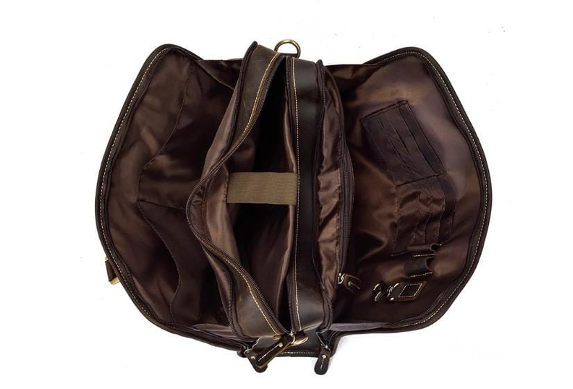 Stylish Brown Leather Laptop Bag for Men - Premium Business Briefcase & Work Commuter Bag for Office, Travel & Daily Use
