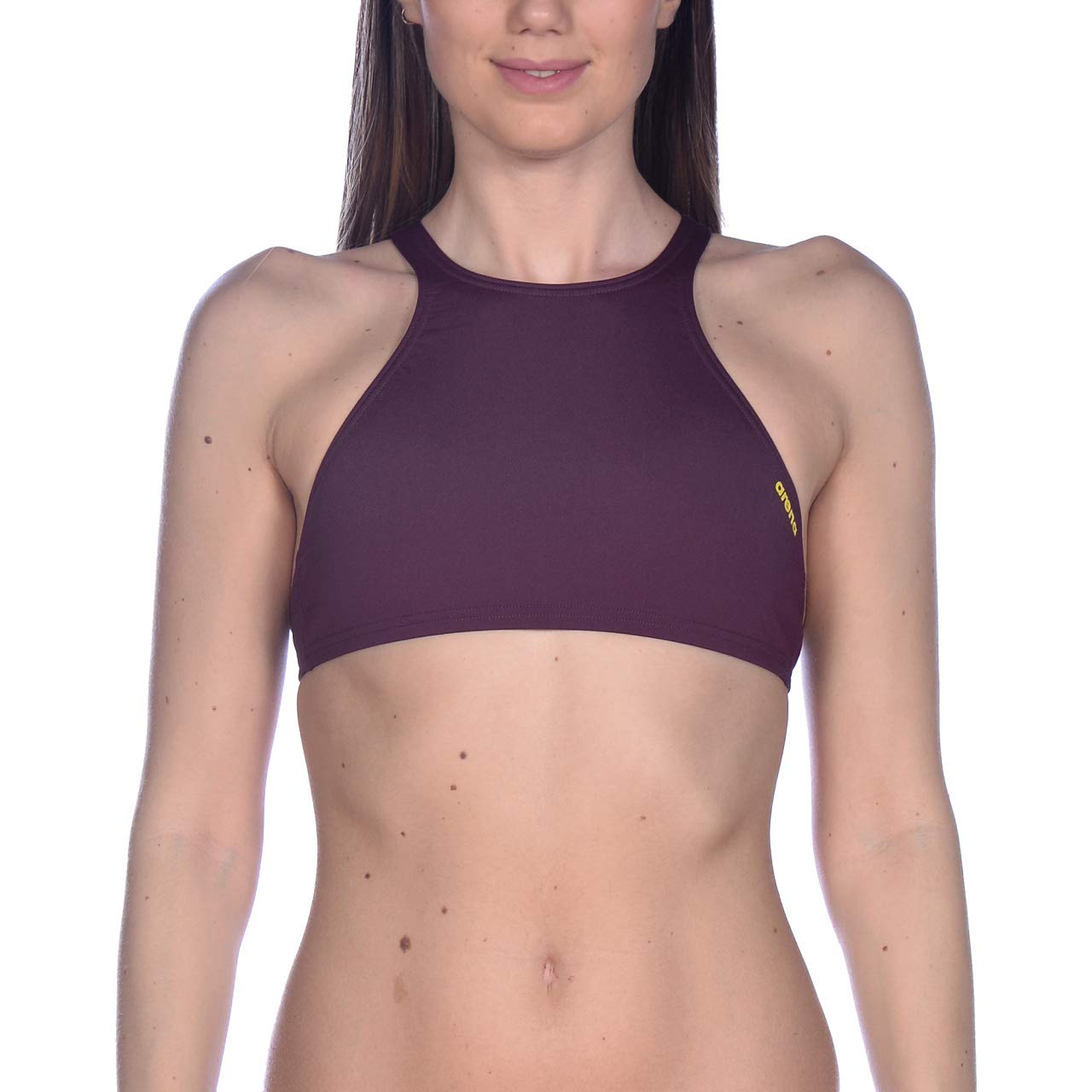 Arena Women's Rule Breaker Think Crop MaxLife Bikini Top - High Performance Swimwear for Competitive Swimming & Training