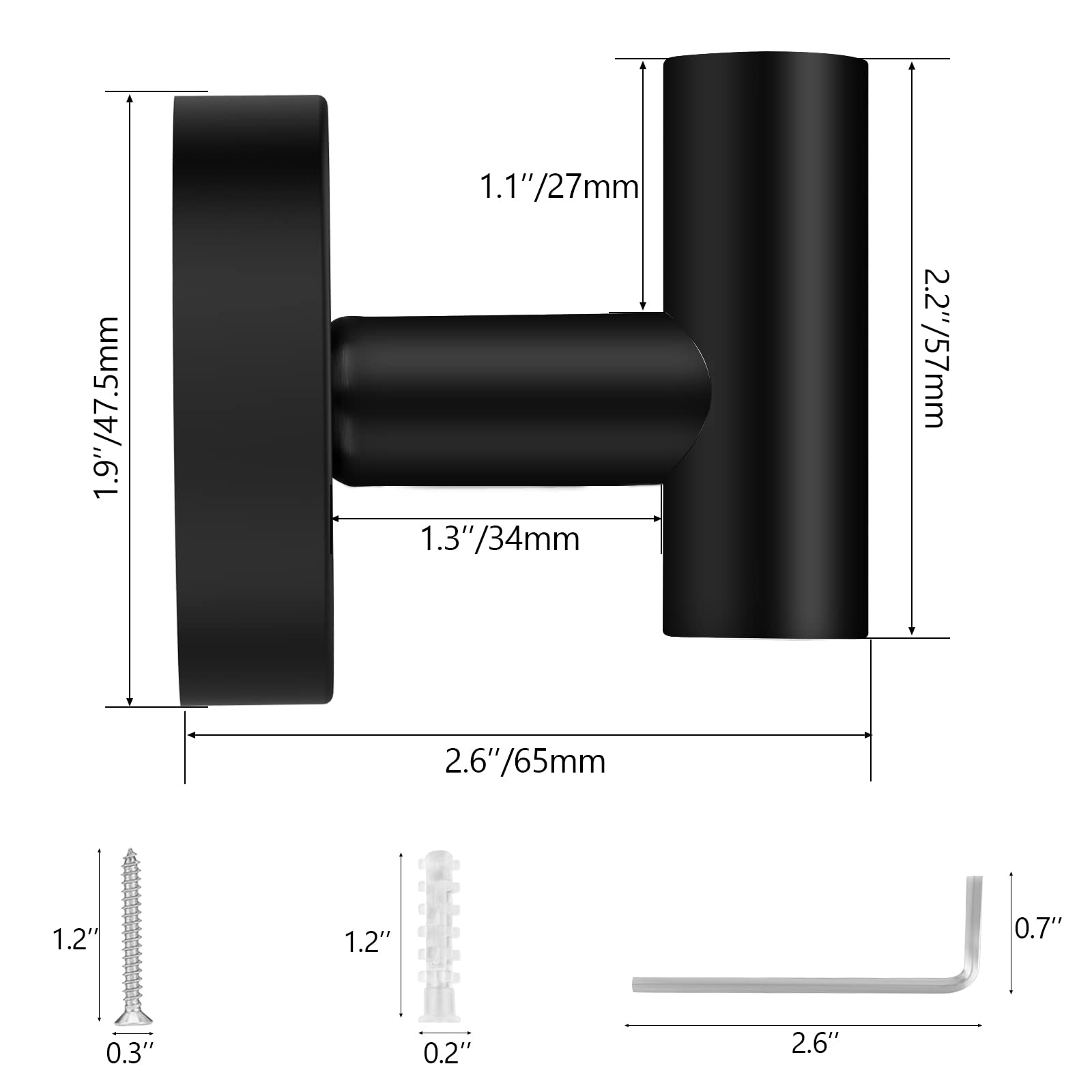 4 Pack Heavy-Duty Matte Black Wall Mounted Towel Hooks - Rustproof Bathroom & Kitchen Towel Hangers for Home, Hotel, Gym - Perfect for Hanging Towels, Robes, and Coats in Bathrooms, Kitchens, and Entryways
