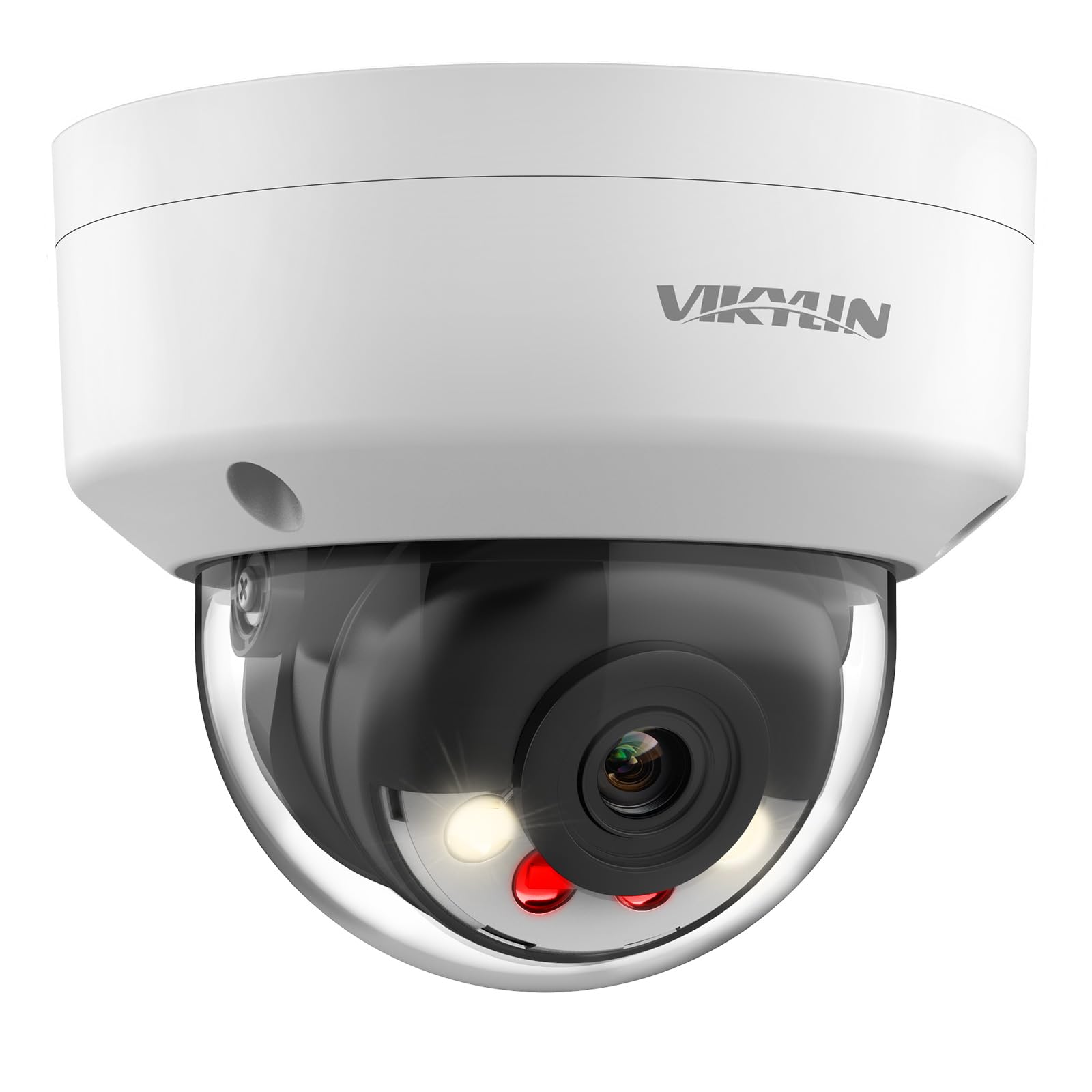 VIKYLIN 8MP 4K PoE IP Security Camera - Compatible with Hikvision, Hik-Connect, Smart Dual Light Color Night Vision, Built-in Mic, AI Human/Vehicle Detection, IP67 IK08 Vandal Dome Camera for Outdoor Home & Business Surveillance