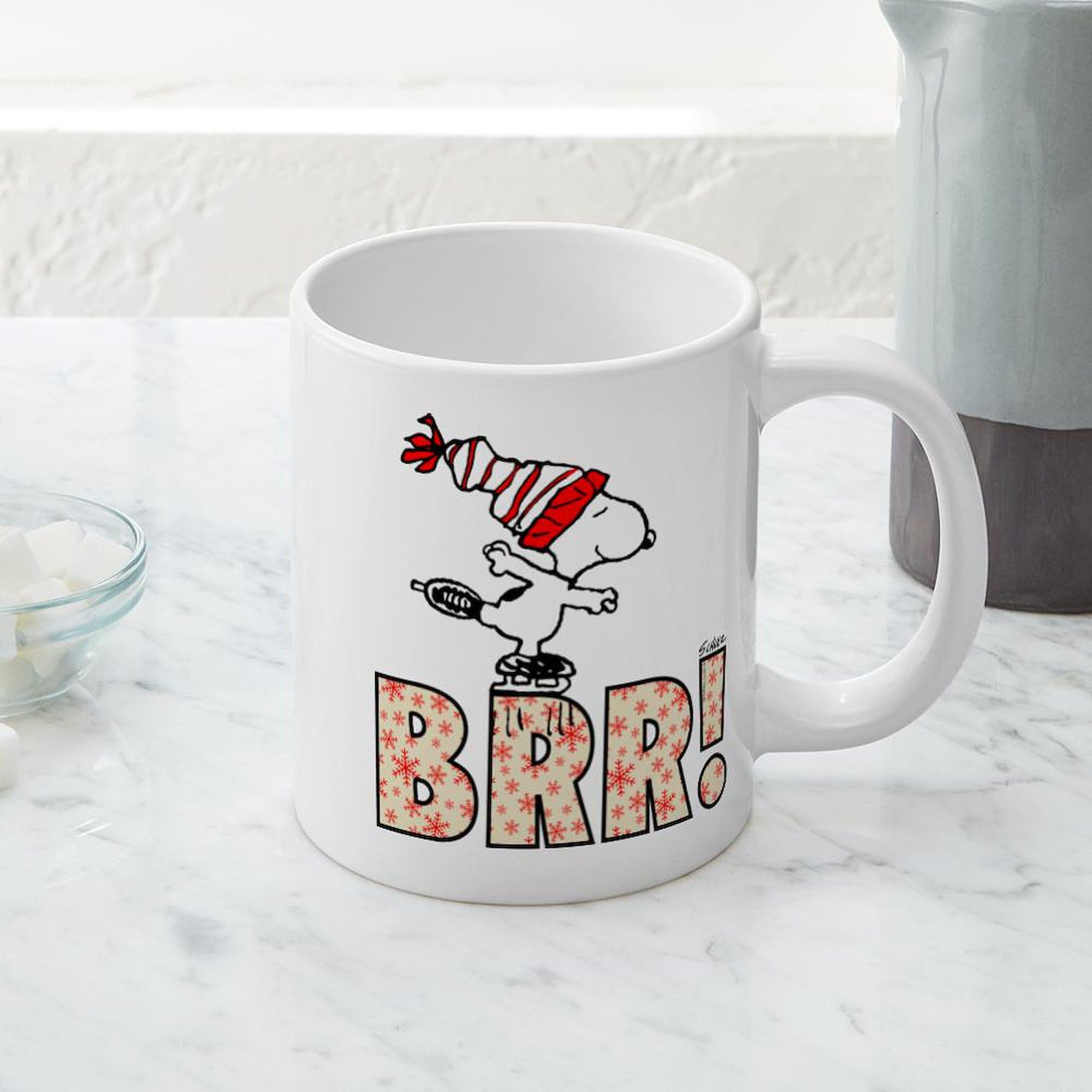 Snoopy Brr! 20oz Ceramic Coffee Mug - Large Insulated Tea Cup with Handle - Perfect for Hot Cocoa, Office Use & Winter Mornings