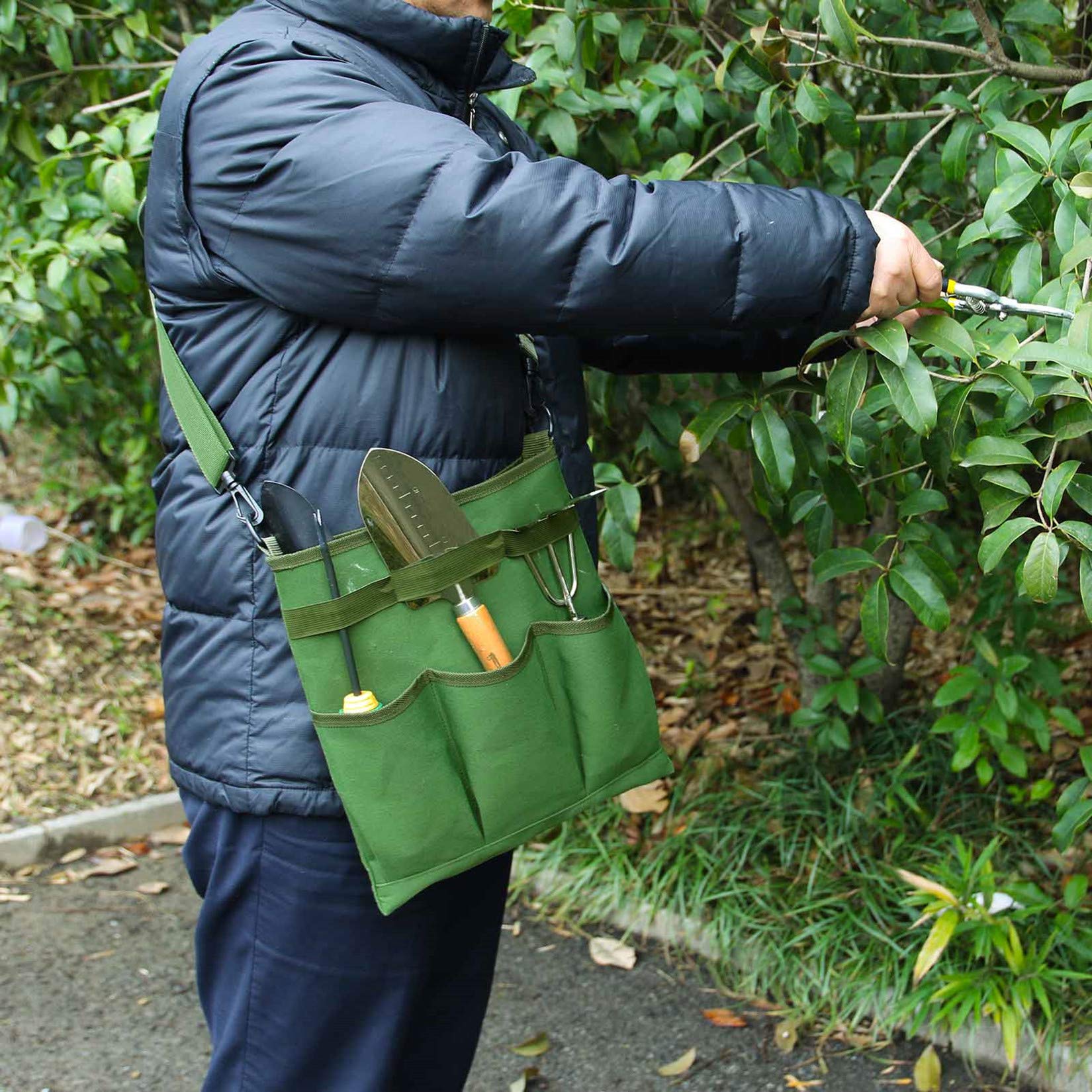 Premium Garden Storage Bag with 3 External Pockets - Waterproof Tool Organizer for Pruning Shears, Trowels & Gardening Equipment - Perfect for Outdoor Yard Work & Backyard Storage