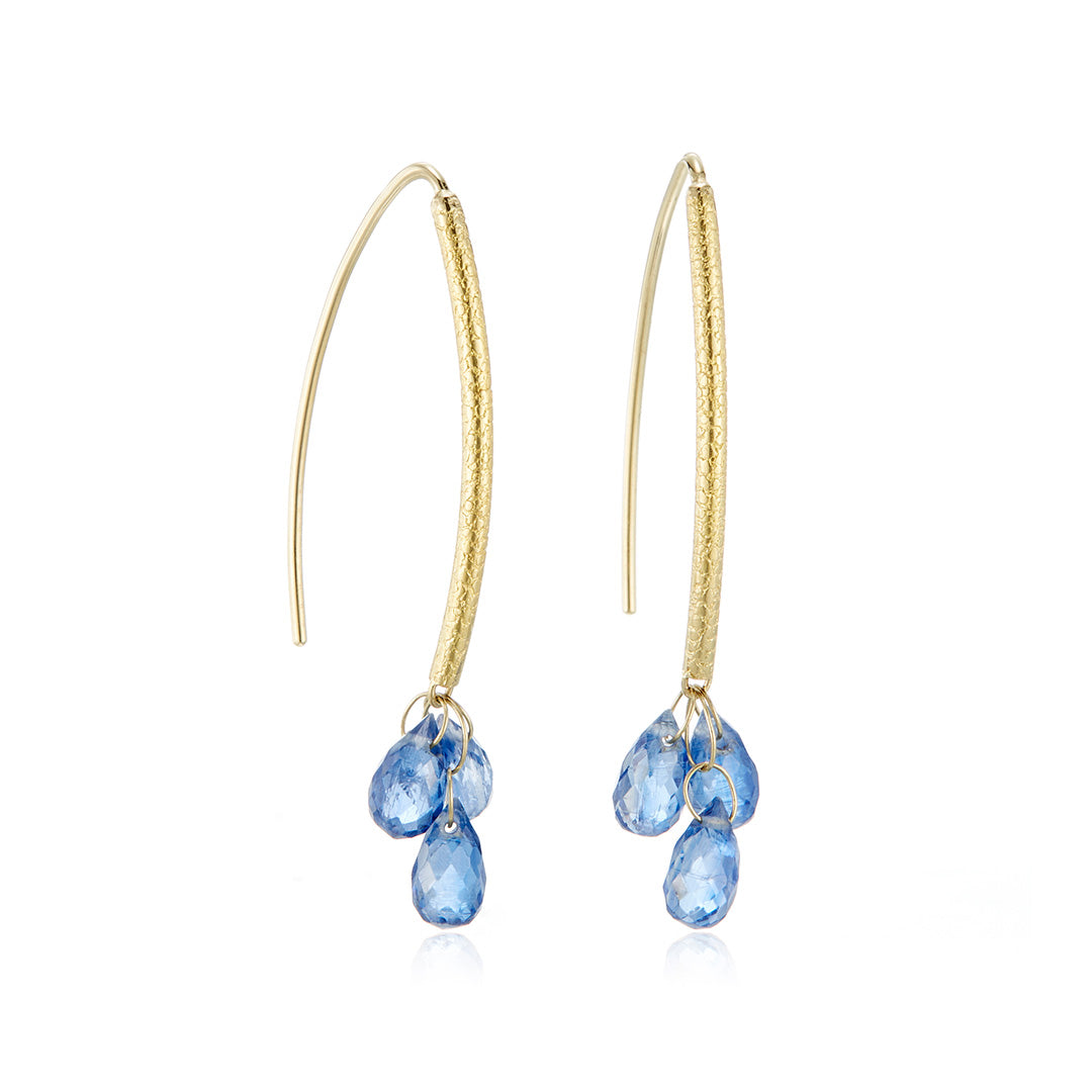 Kyanite Navette Earrings – Elegant Blue Gemstone Dangle Earrings for Women | Perfect for Weddings, Parties & Special Occasions