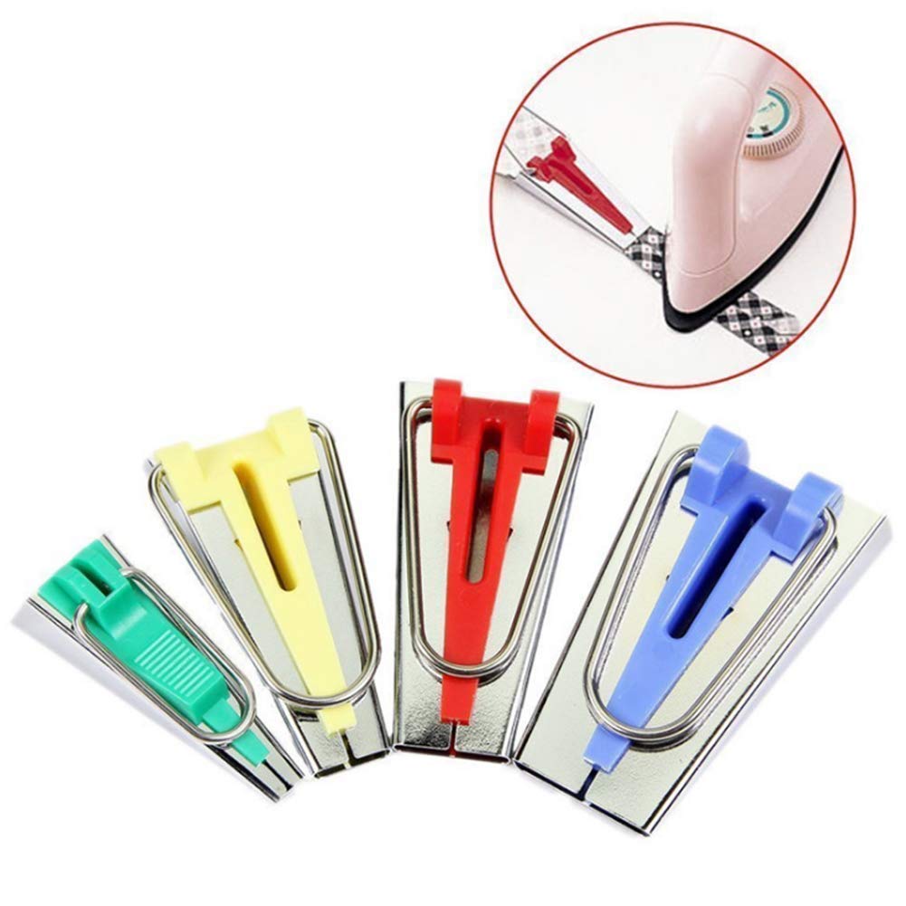 YEQIN 6MM 12MM 18MM 25MM Fabric Bias Tape Maker with Binder Foot - DIY Quilting, Sewing, and Clothing Binding Tool for Professional Edges (Includes Ball Pins with Case) - Perfect for Dressmaking, Craft Projects, and Home Decor
