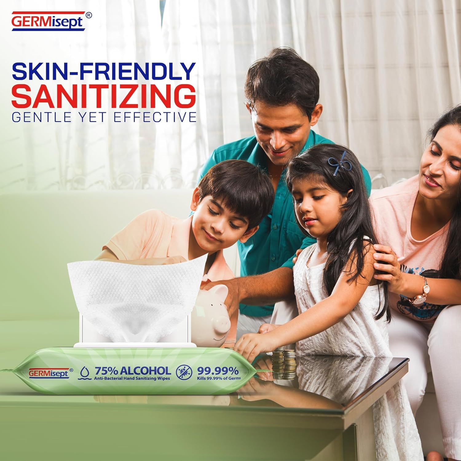 Premium 75% Alcohol Antiseptic Hand Sanitizer Wipes - 1200 Count (50 Wipes x 24 Packs) | Kills 99.9% Germs | For Home, Office, Travel & On-The-Go Hygiene