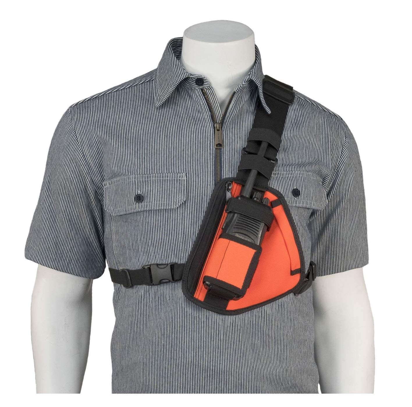HOLSTERGUY RCH-101OR Adjustable Orange Radio Chest Harness & Shoulder Holster - Compatible with Motorola Radios & Walkie Talkies - Made in USA - Perfect for Construction, Security & Outdoor Adventures