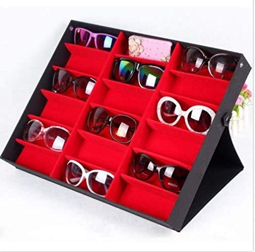 18 Grids Acrylic Glasses Display Stand - Sunglasses Storage Box & Jewelry Organizer with Watch Holder - Perfect for Eyewear Retail Stores, Home Organization, and Watch Collections