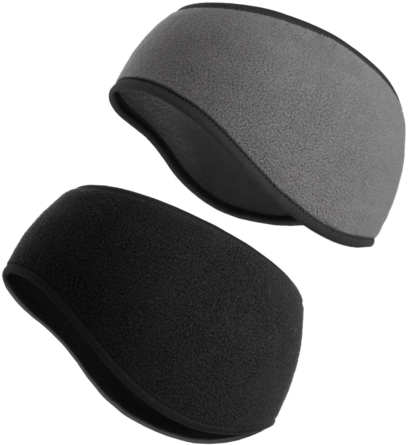 SAVITA 2 Pack Thermal Ear Warmers Headband - Stretchy Winter Ear Covers for Women, Men & Girls - Moisture Wicking Ski Headband & Workout Sweatband - Perfect for Running, Skiing, Hiking & Outdoor Sports