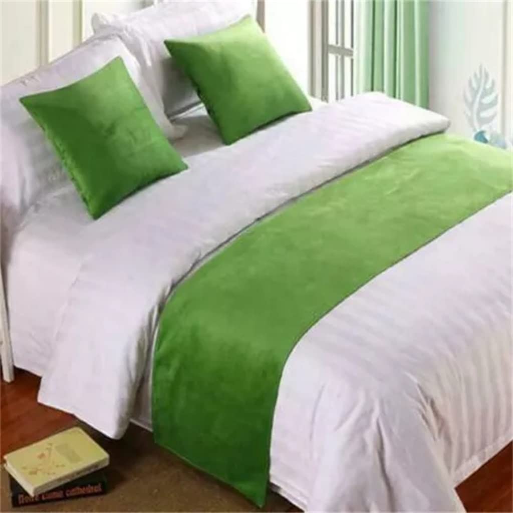 Luxury European Style Velvet Bed Runner - 50x240cm Green Hotel Decoration Bed Flag for Wedding & Bedroom - Elegant Bed Tail Towel Throw for Home Decor | Perfect for Master Bedroom, Guest Room & Bridal Suite Styling