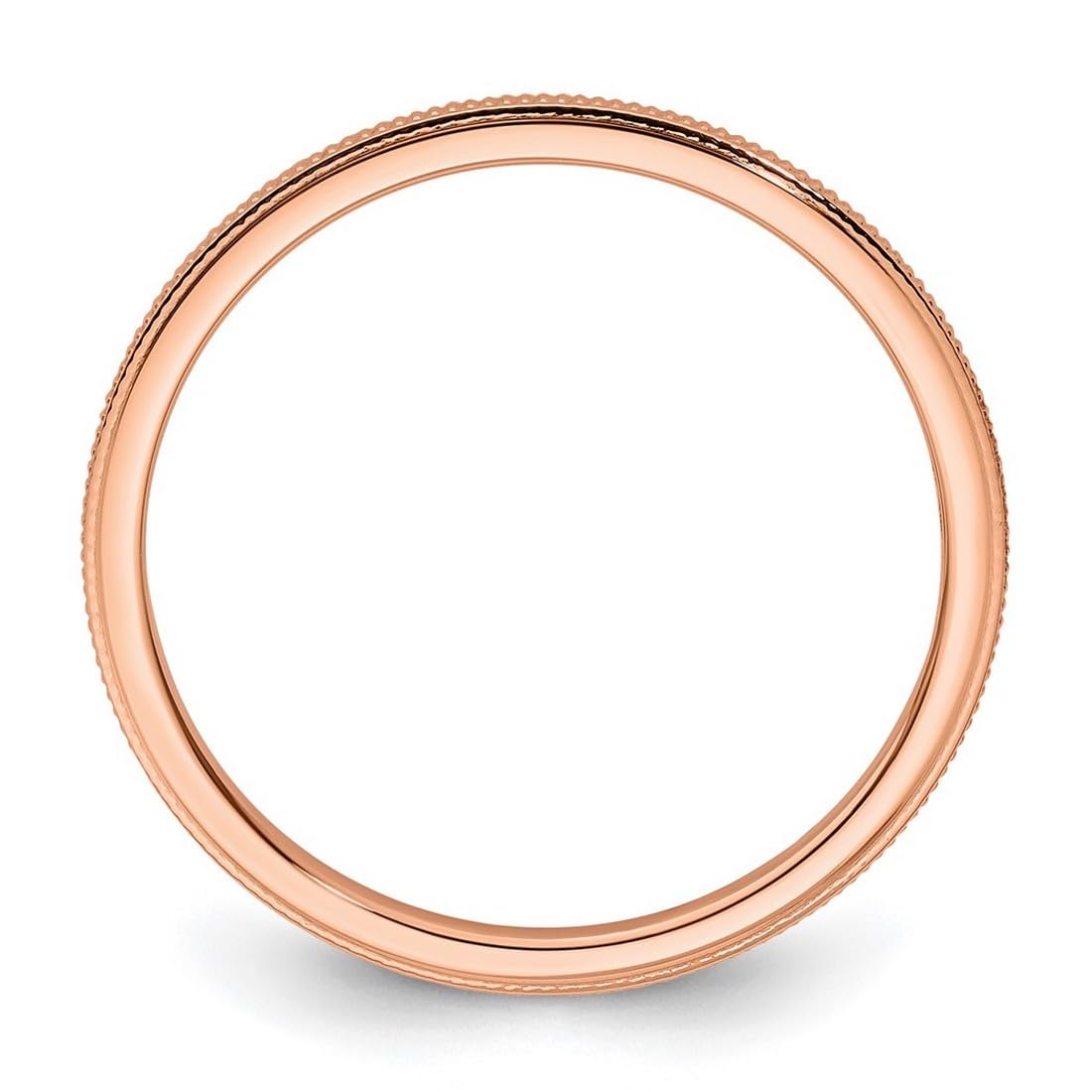 10K Gold Milgrain Stackable Band Ring for Women - Wedding, Anniversary, or Promise Ring in Rose, White & Yellow Gold | 1.2mm Thin, Multiple Sizes | Perfect for Everyday Wear, Stacking & Special Occasions