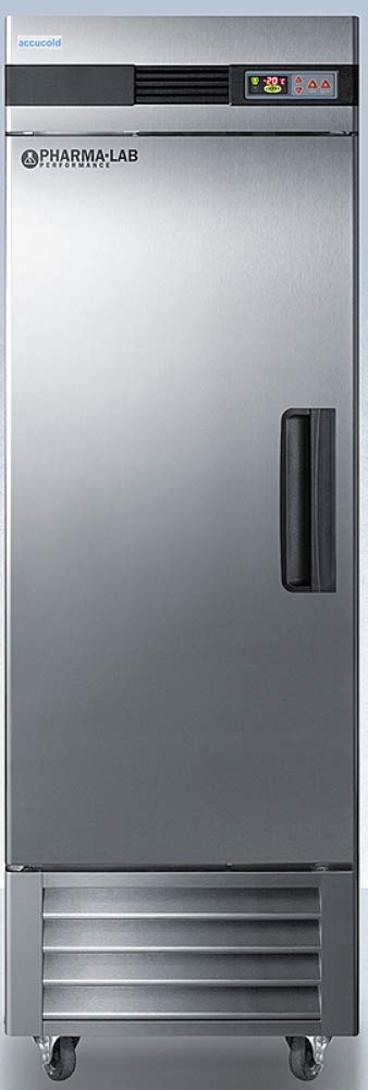 Summit Appliance AFS23MLLH 23 cu.ft. Stainless Steel Upright Pharmacy Freezer - Frost-Free, Left-Hand Door, Adjustable Shelves & Digital Thermostat - Perfect for Medical Labs, Pharmacies, and Vaccine Storage