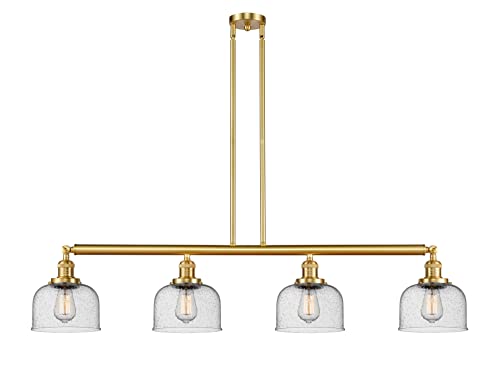INNOVATIONS LIGHTING 214-SG-G74 Large Bell 4-Light Island Pendant Light - Perfect for Kitchen Island, Dining Room, and Modern Home Decor
