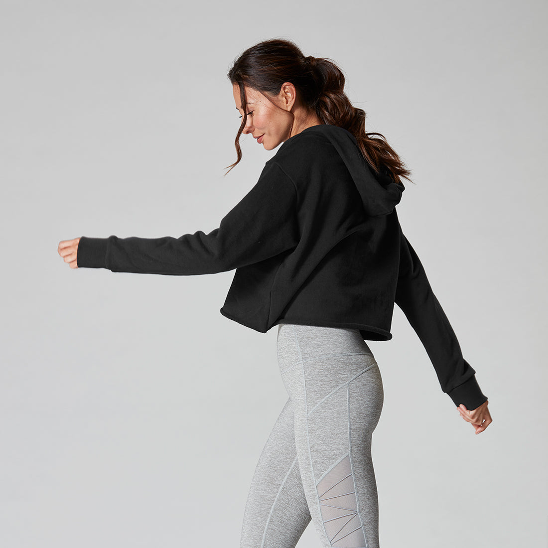 Tavi Noir Semi Cropped Hoodie for Women - Stylish Oversized Pullover Sweatshirt | Perfect for Casual Outfits, Streetwear & Loungewear
