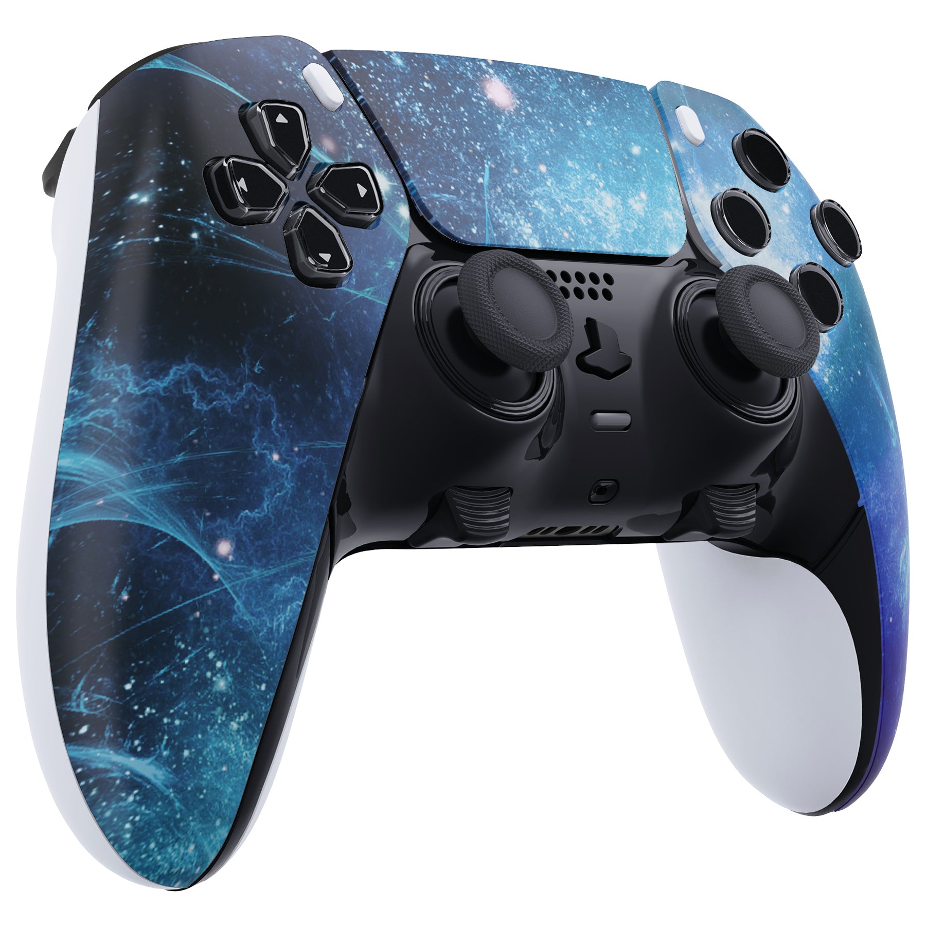 ExtremeRate Blue Nebula PS5 Edge Controller Replacement Shell - DIY Front Housing Faceplate & Touchpad Cover for Custom Gaming Setup | Compatible with PlayStation 5 Edge Wireless Controller (MLREGT005) | Perfect for Competitive Gaming, Streaming & Controller Customization