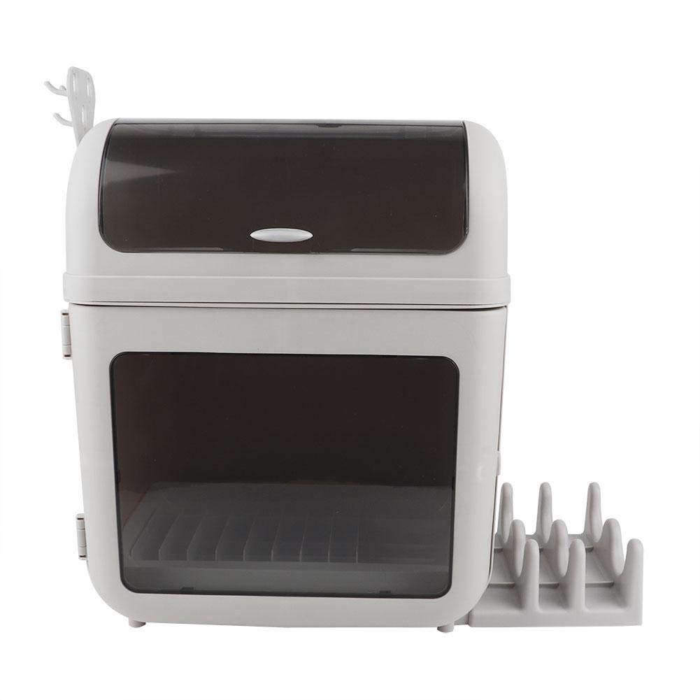 Multi-Functional Dish Drying Rack with Lid, Cutlery Holder & Utensil Organizer - Space Saving Kitchen Countertop Drainer for Plates, Bowls, Mugs - Perfect for Small Kitchens, Apartments & RV Use