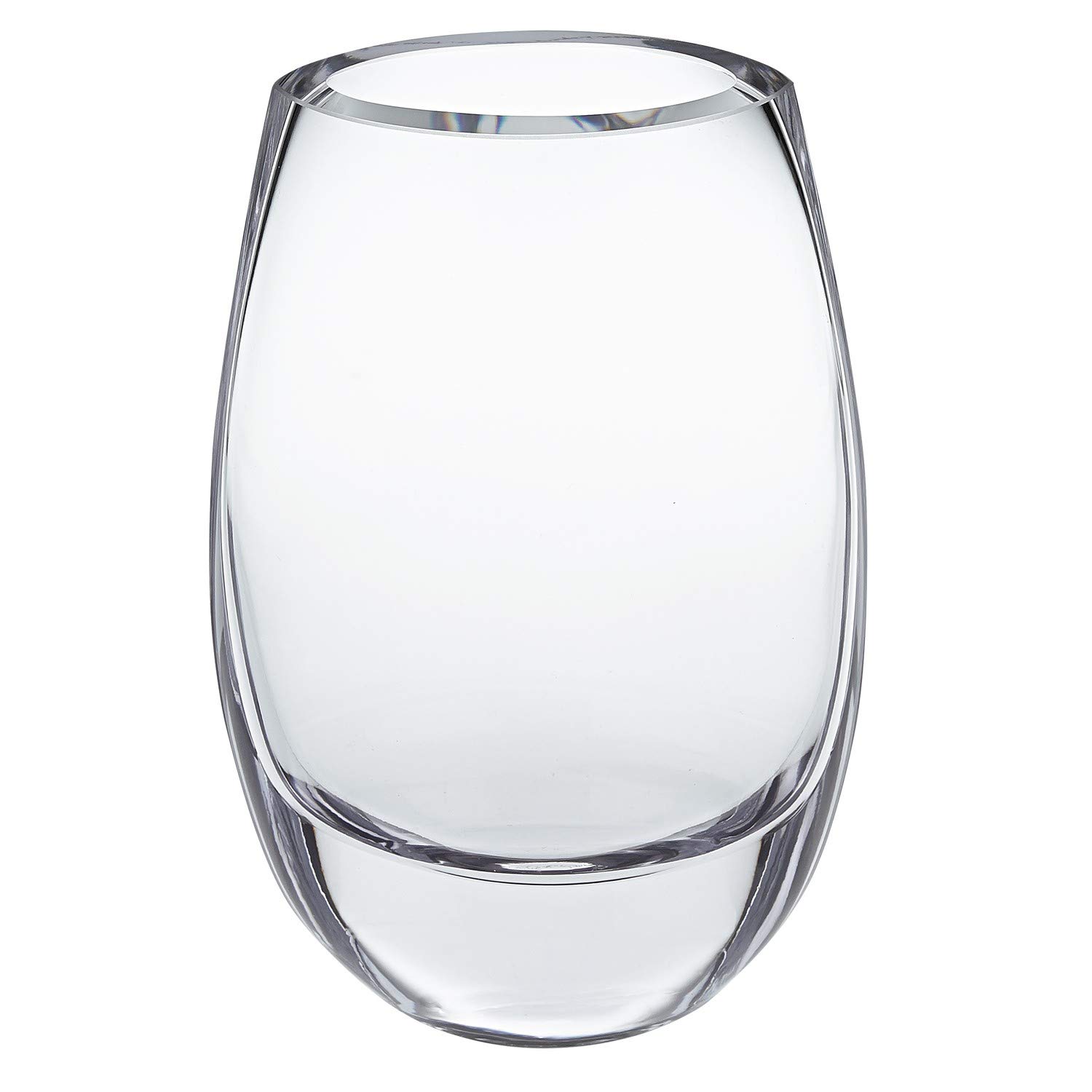 Badash Crescendo Clear 7.5 Inch Glass Vase - Elegant Home Decor for Flowers, Centerpieces & Wedding Arrangements
