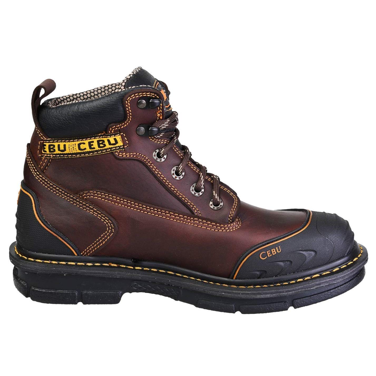 BorceShark Men's 6 Inch Soft Toe Work Boots - Lace Up Ankle Construction Boots with Rubber Shield Protection | Oil & Acid Resistant | Ideal for Manufacturing, Utility, Warehouse Work & Outdoor Labor | Durable Safety Footwear for Construction, Landscaping & Heavy Duty Jobs