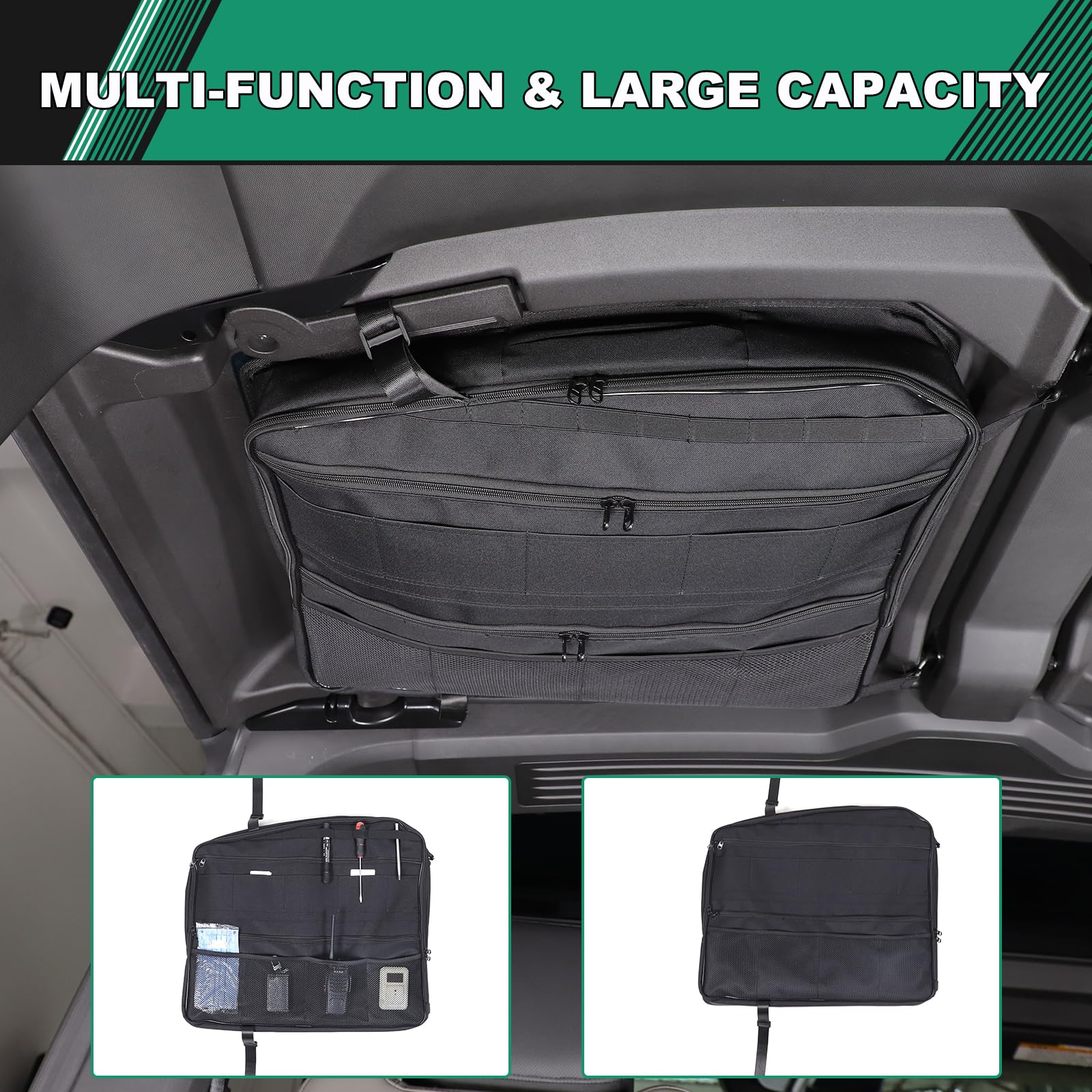 Hummer EV 2024-2025 Sunroof Organizer Storage Bag - Multi-Functional Car Roof Cargo Carrier for SUV & Pickup Trucks - Interior Accessories (Rear Top Roof Glass-Left) - Perfect for Road Trips & Outdoor Adventures