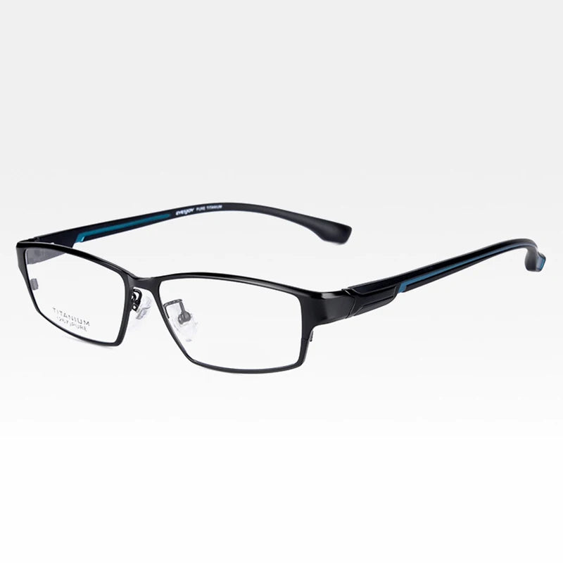 Brightzone Unisex Full Rim Square Titanium Alloy Eyeglasses 71374 - Lightweight Durable Glasses for Men & Women - Perfect for Reading, Work & Everyday Use