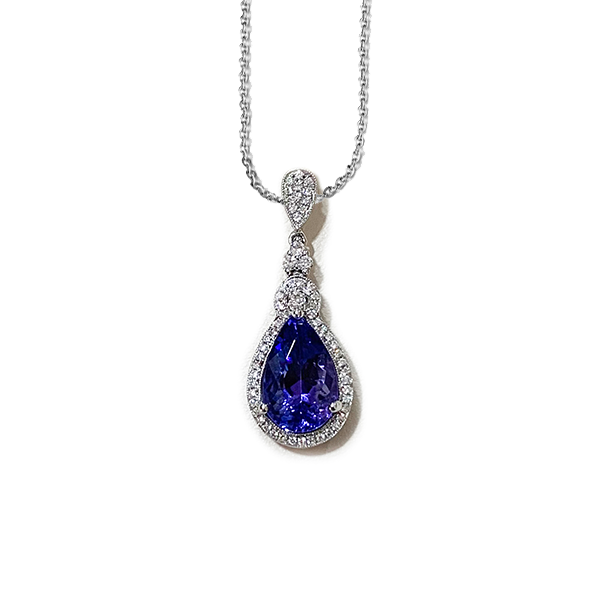 18K White Gold Tanzanite Pendant Necklace for Women | Genuine Tanzanite Gemstone Jewelry Gift for Birthday, Anniversary & Special Occasions | Elegant Everyday & Evening Wear