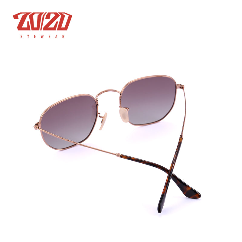 20/20 Polarized Square Metal Unisex Sunglasses - UV400 Protection, Lightweight & Durable Frame - Perfect for Driving, Outdoor Sports & Beach Vacations