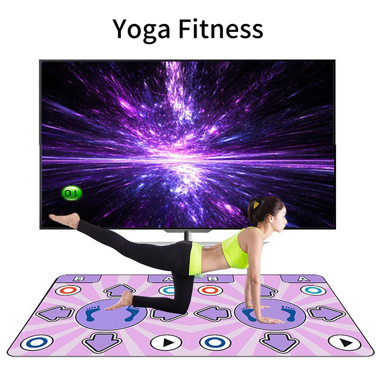 Electronic Dance Mat with 100 Music Tracks & 168 Games - Plug & Play Double Dance Pads for Fitness, Dancing, and Family Fun - US Plug - Perfect for Parties, Kids' Entertainment, and Home Workouts