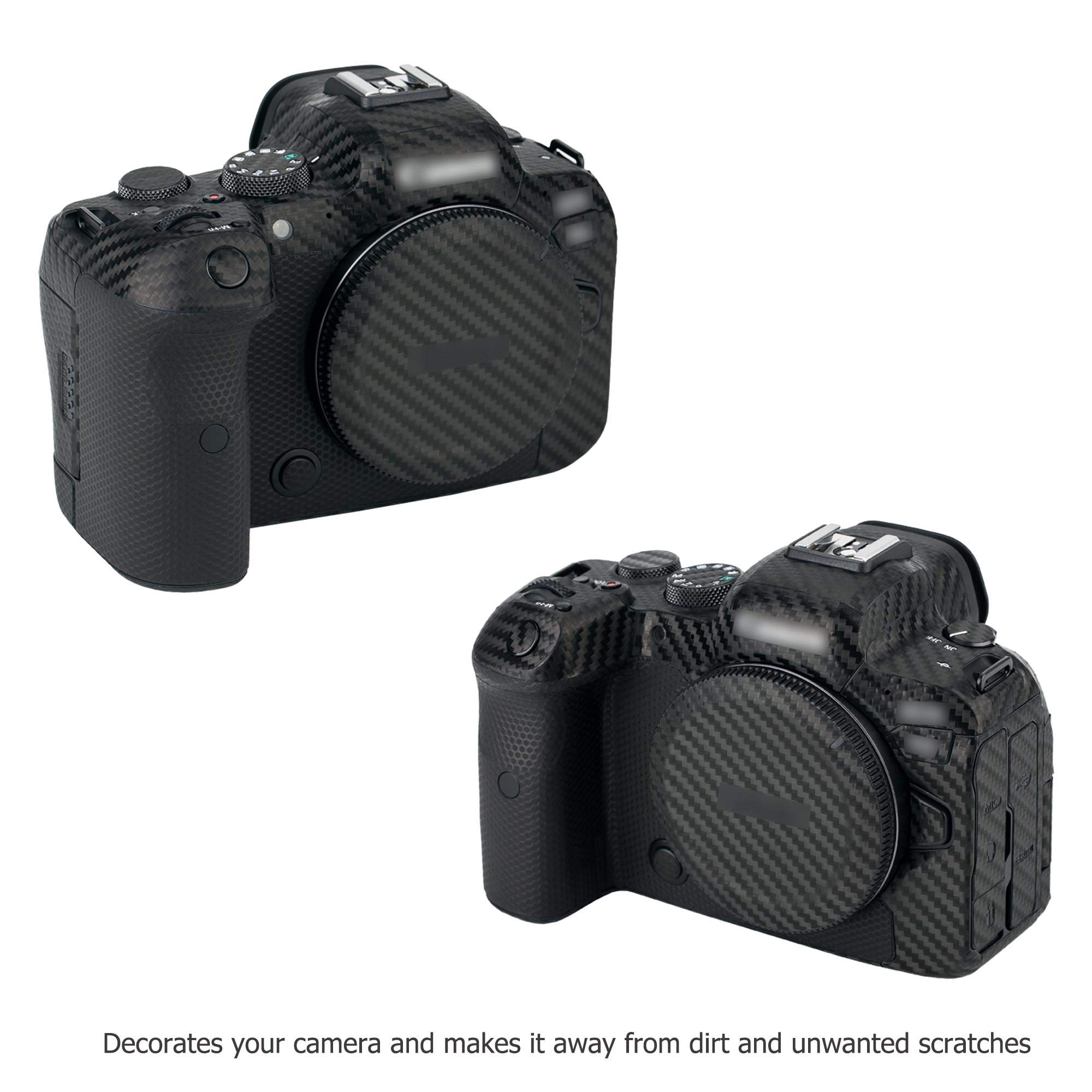 Anti-Scratch Carbon Fiber Camera Skin Protector for Canon EOS R6 - Durable Body Cover Film with Decorative Sticker | Perfect for Travel, Outdoor Photography & Gear Protection