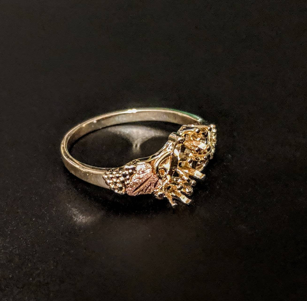 10kt Solid Gold Three-Tone Three-Stone Mothers Ring with Natural Gemstones (Ruby, Sapphire, Emerald, Amethyst, Citrine, Peridot) - Custom Made Jewelry for Birthdays, Anniversaries & Mother's Day Gifts