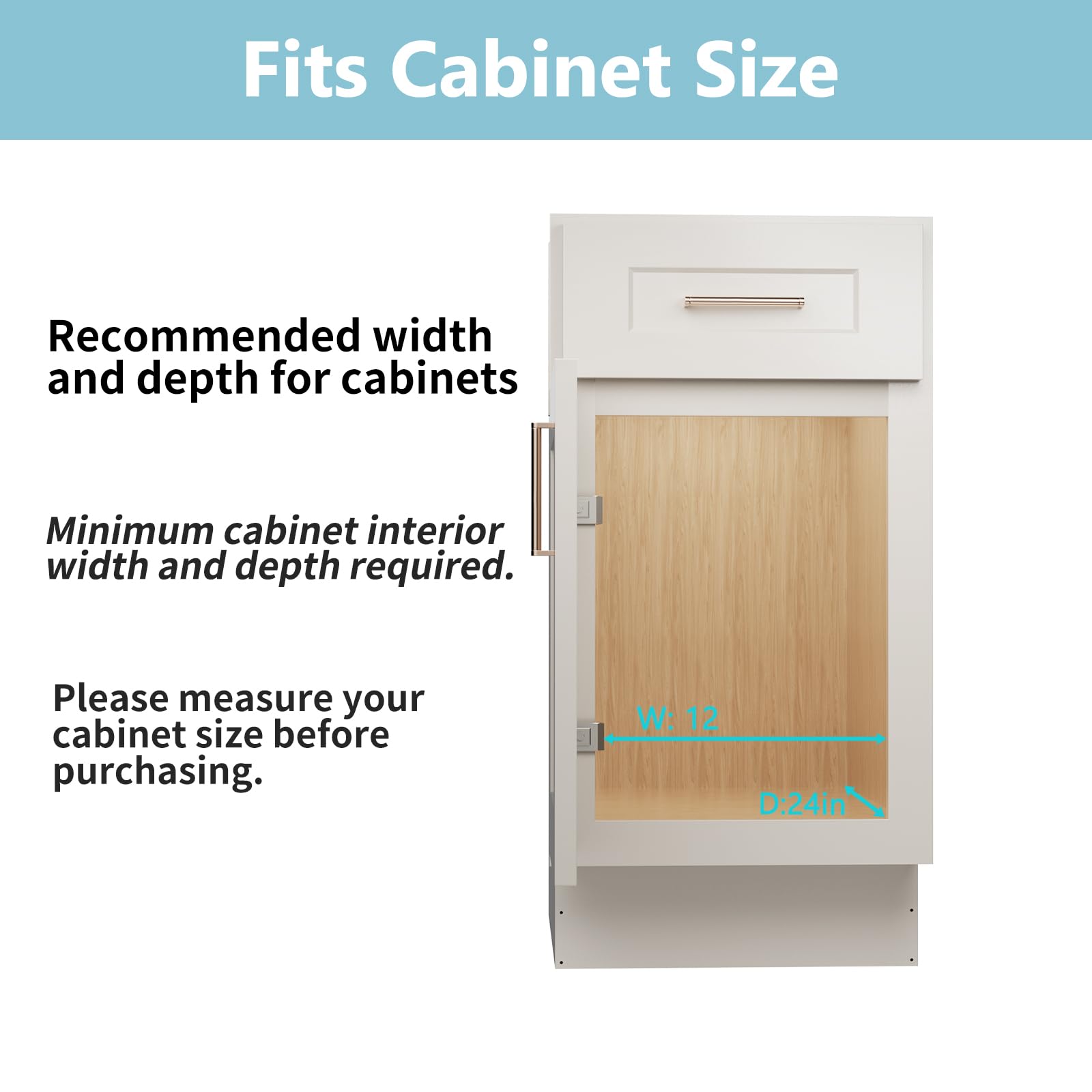 LOVMOR Pull Out Cabinet Organizer with Wooden Handle - 10.5