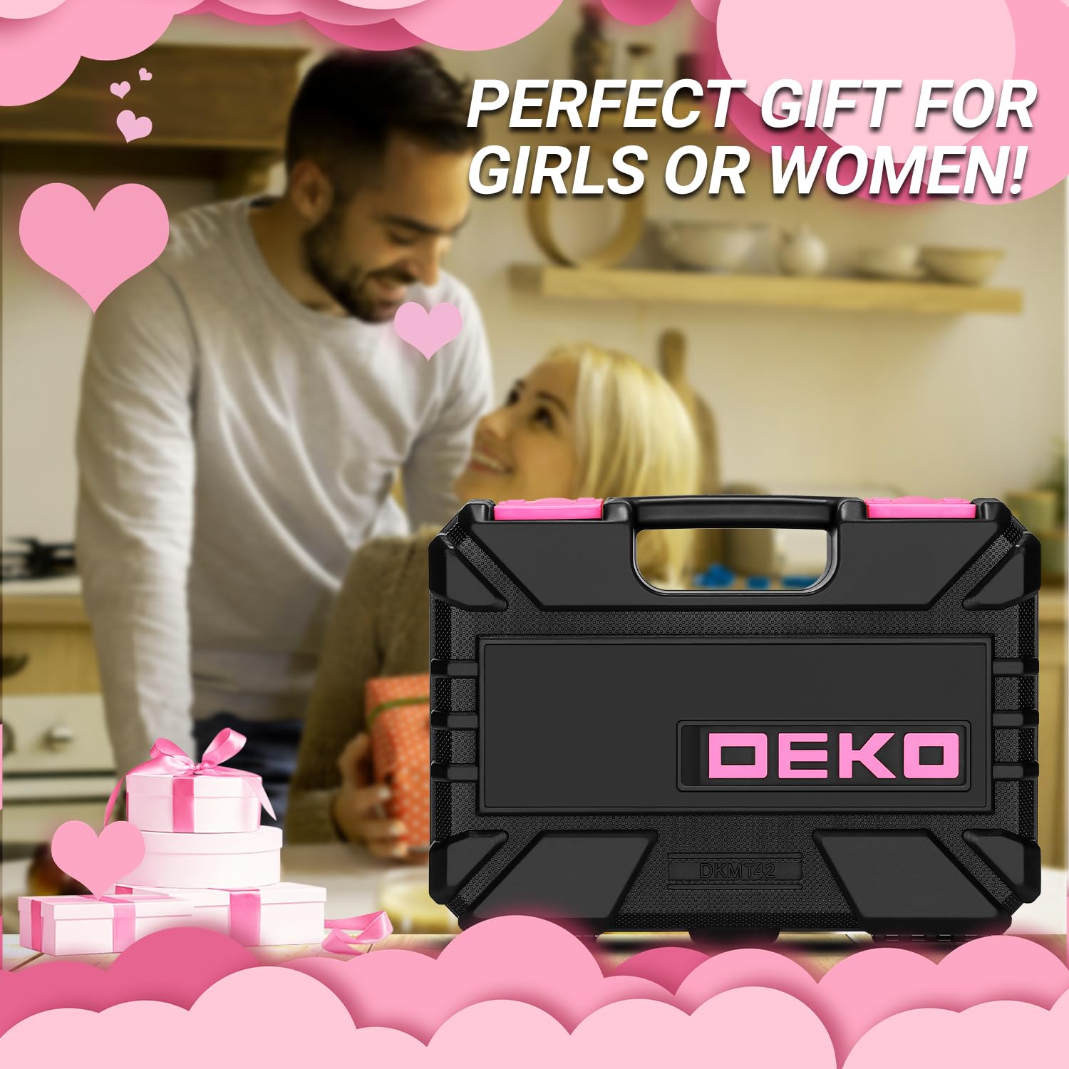 DEKOPRO 42-Piece Pink Tool Kit for Women - Home Repair, DIY Projects & Handyman Tasks - Perfect for Household Fixes, Crafting & Small Repairs