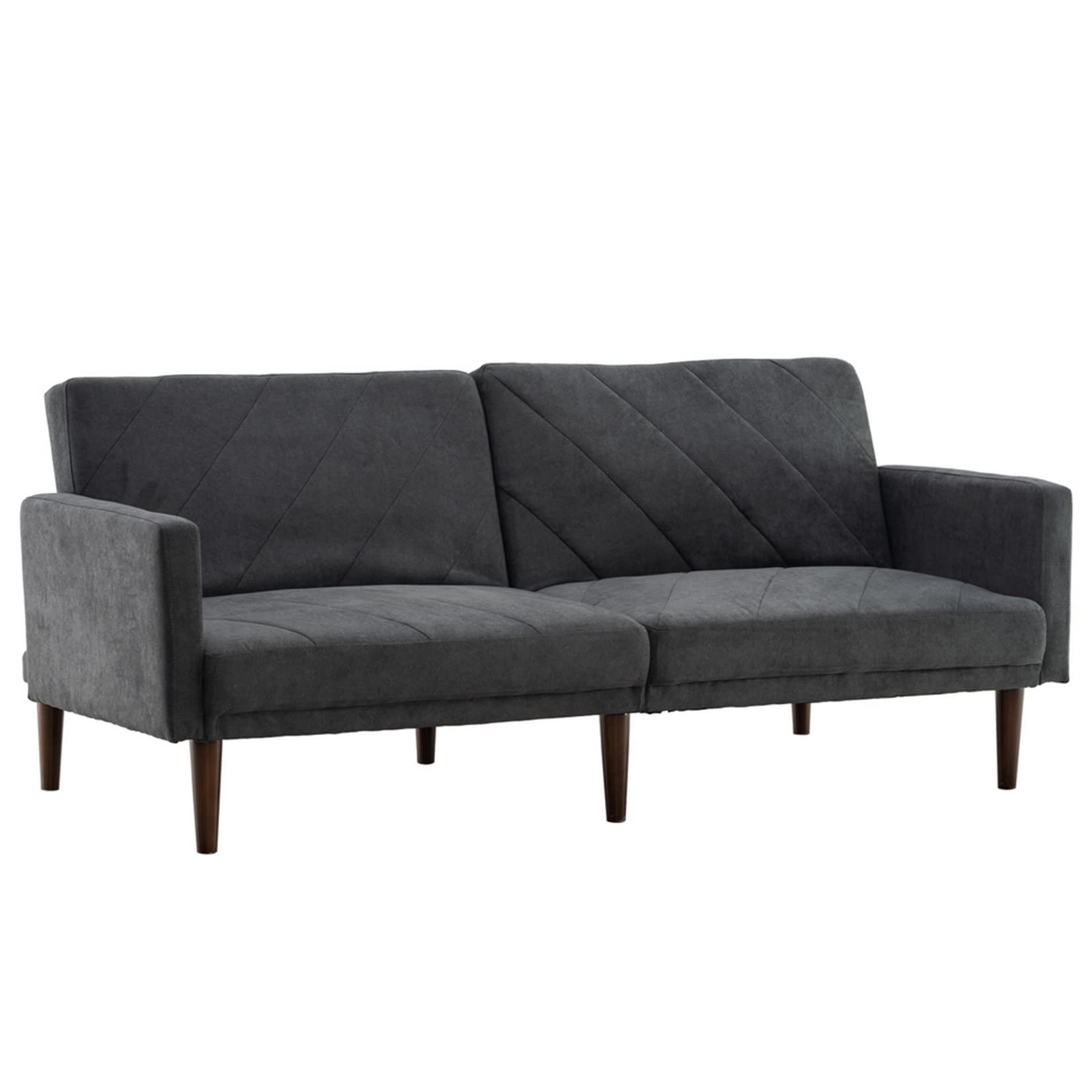 DZMARK 2008681cm Reclining Sofa Bed with 3-Speed Adjustable Backrest, Diamond Stitching Fabric, Dual Purpose (Dark Gray) – Sturdy & Comfortable for Living Room, Guest Room, or Small Spaces