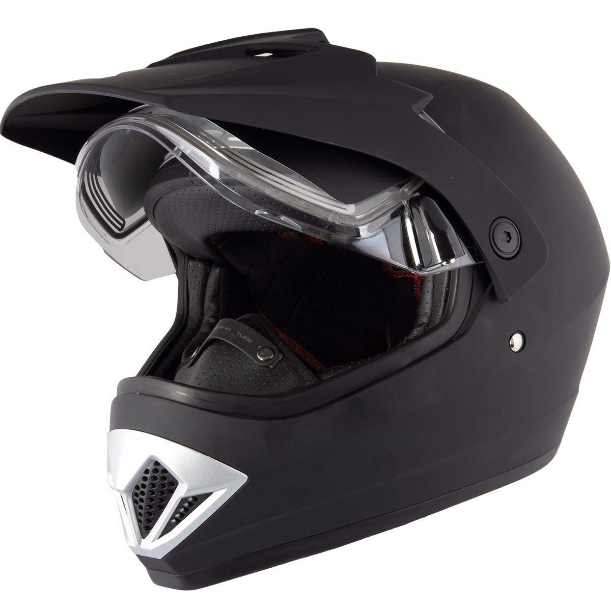 Snow Master TX45 Matte Black Snowmobile Helmet - Ultra Lightweight Dual Street & Sport Motorcycle Full Face Helmet for Men & Women - ECE DOT Certified - Perfect for Winter Sports & Motorcycle Riding