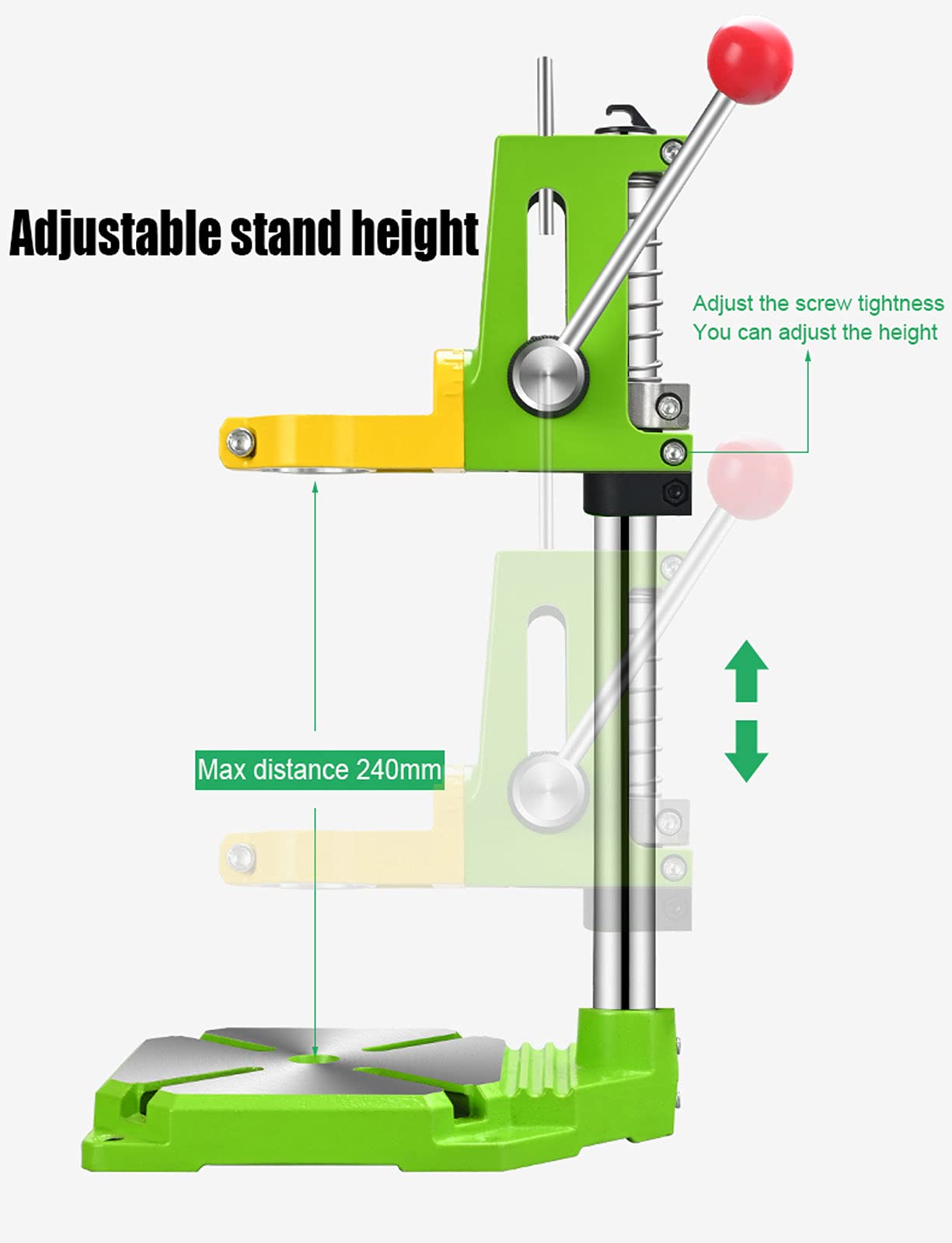 **Heavy Duty Drill Press Stand with Vice & Workbench – Adjustable Height & Rotating Jaw for Precision Drilling & Cutting | Ideal for Woodworking, Metalworking & DIY Projects**