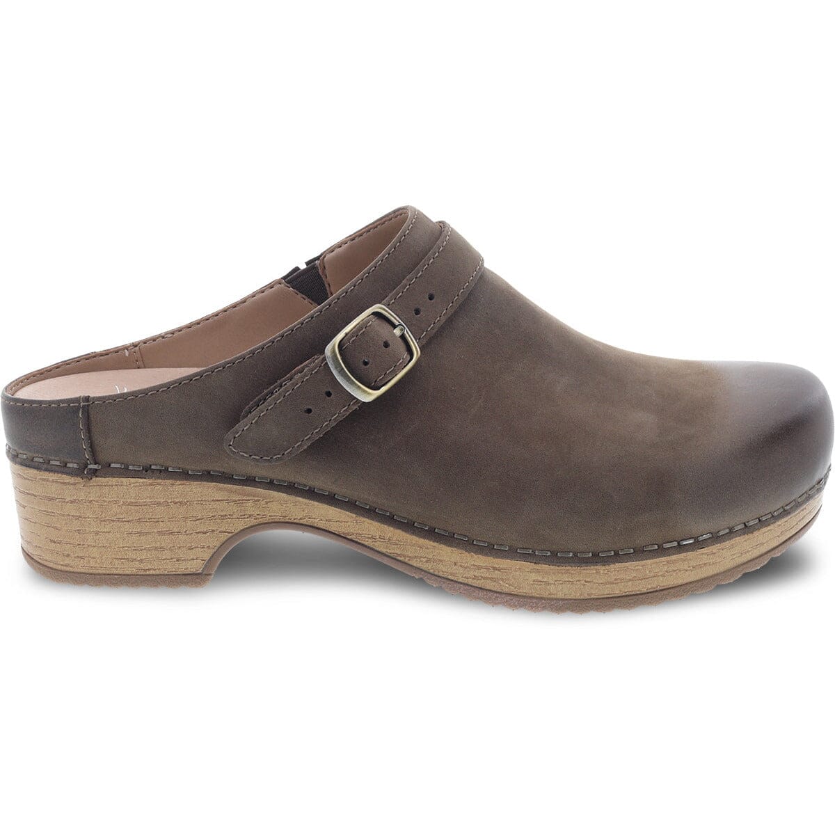 DANSKO Women's Berry Mushroom Burnished Nubuck Clogs - Comfortable Slip-Resistant Shoes for Nurses, Chefs & Healthcare Workers