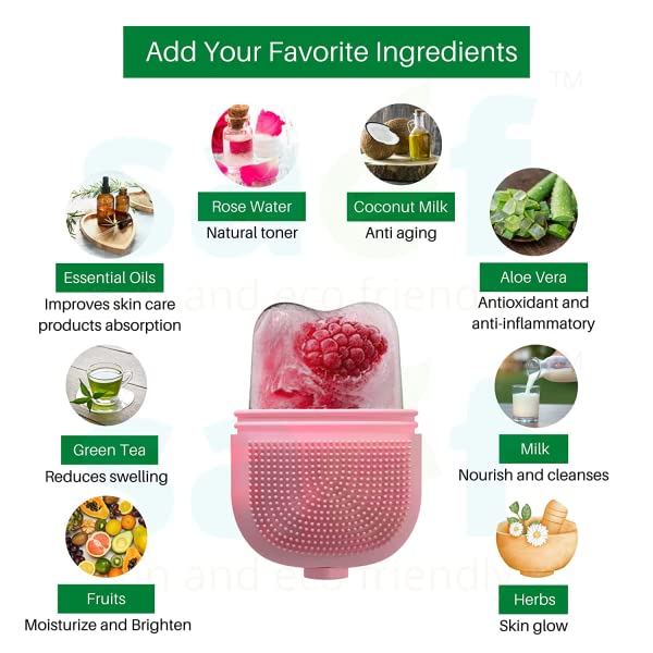 Navya Export 3-in-1 Ice Roller for Face - Cooling Massager with Scrubber & Makeup Brush Cleaner | Reduce Puffiness & Glowing Skin | Perfect for Morning Routine, Spa Days & Post-Workout Recovery