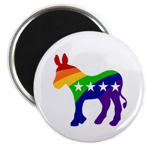 Obama Supports Same-Sex Marriage Democrat Donkey LGBT Rainbow 2.25 Inch Fridge Magnet - Pride Decor for Home, Office & Locker