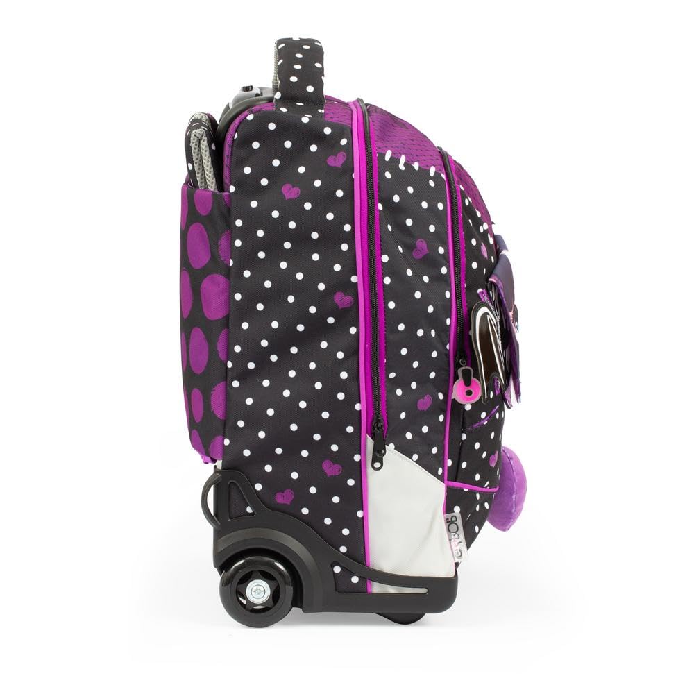 GO POP Rolling Backpack for Girls - Dark Academia Theme with 3 Interchangeable Front Graphics & Pop-Up Design, 2 Zippered Compartments, Padded Shoulder Straps - Elementary & Middle School Backpack for Daily Use, School Trips & Travel