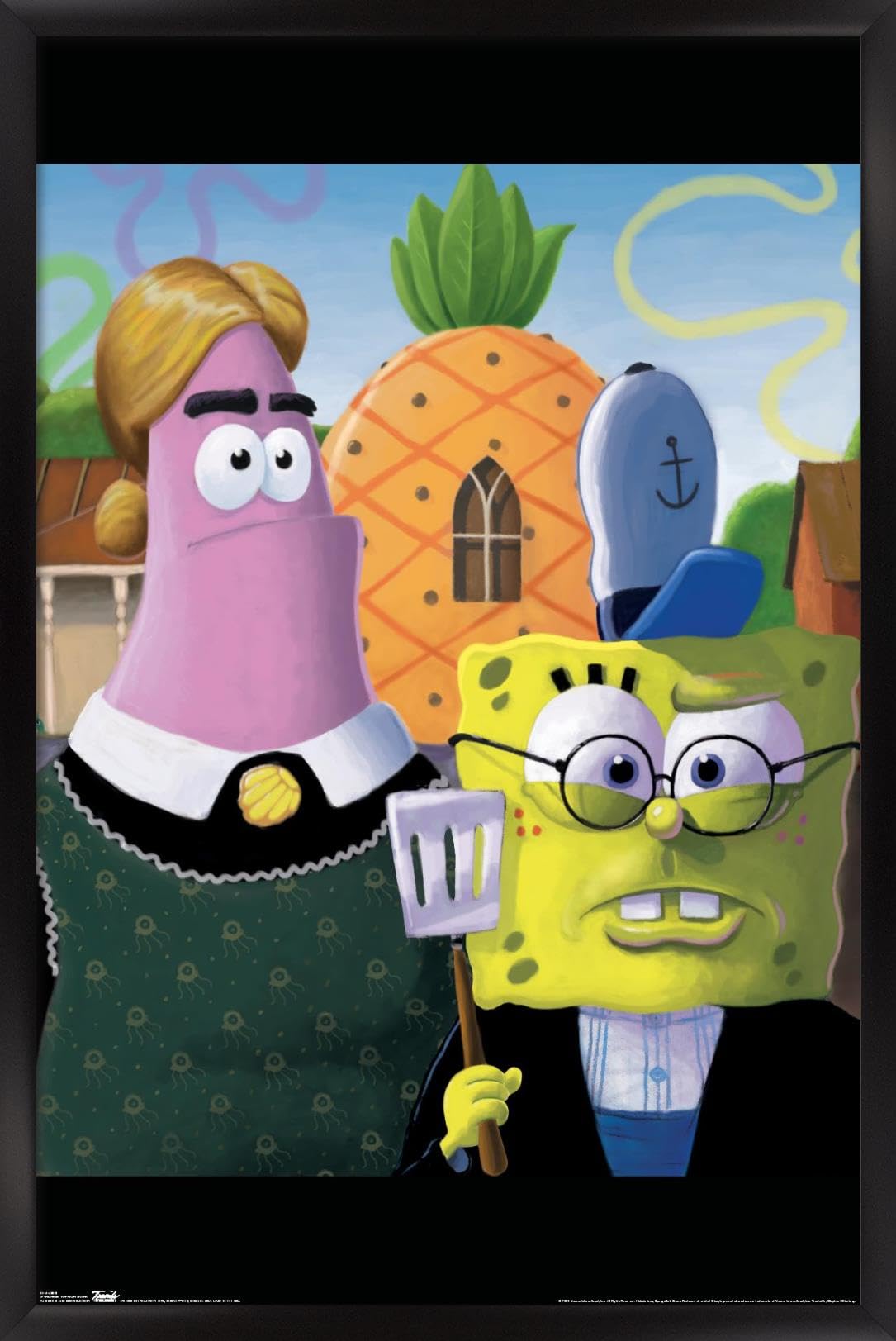 Trends International Nickelodeon SpongeBob SquarePants American Gothic Parody Wall Art Poster - 14.725