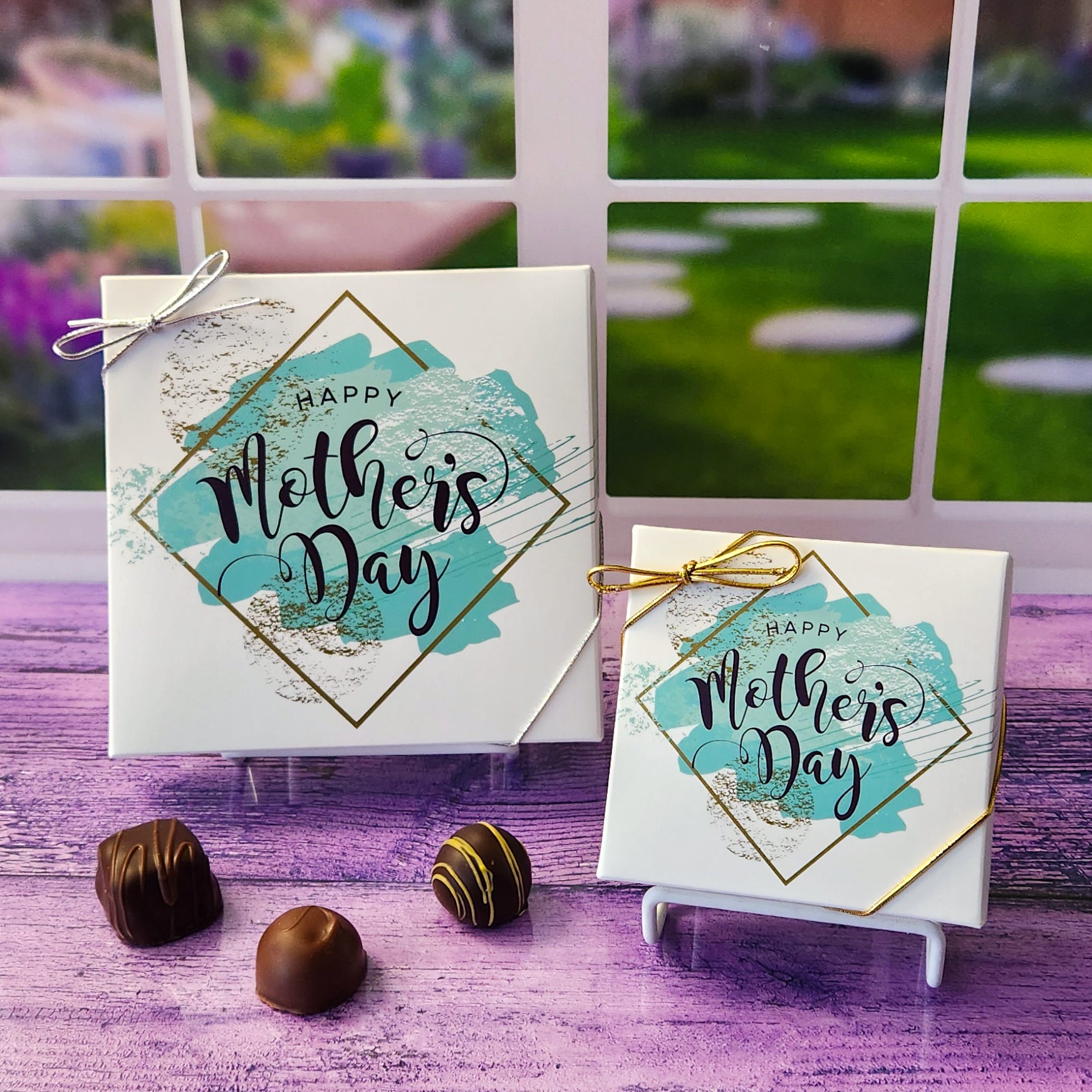 Happy Mother's Day Gift Box - Aqua Splash Themed Luxury Bath & Body Set with Popular Assortment | Spa Relaxation & Self-Care Gift for Mom