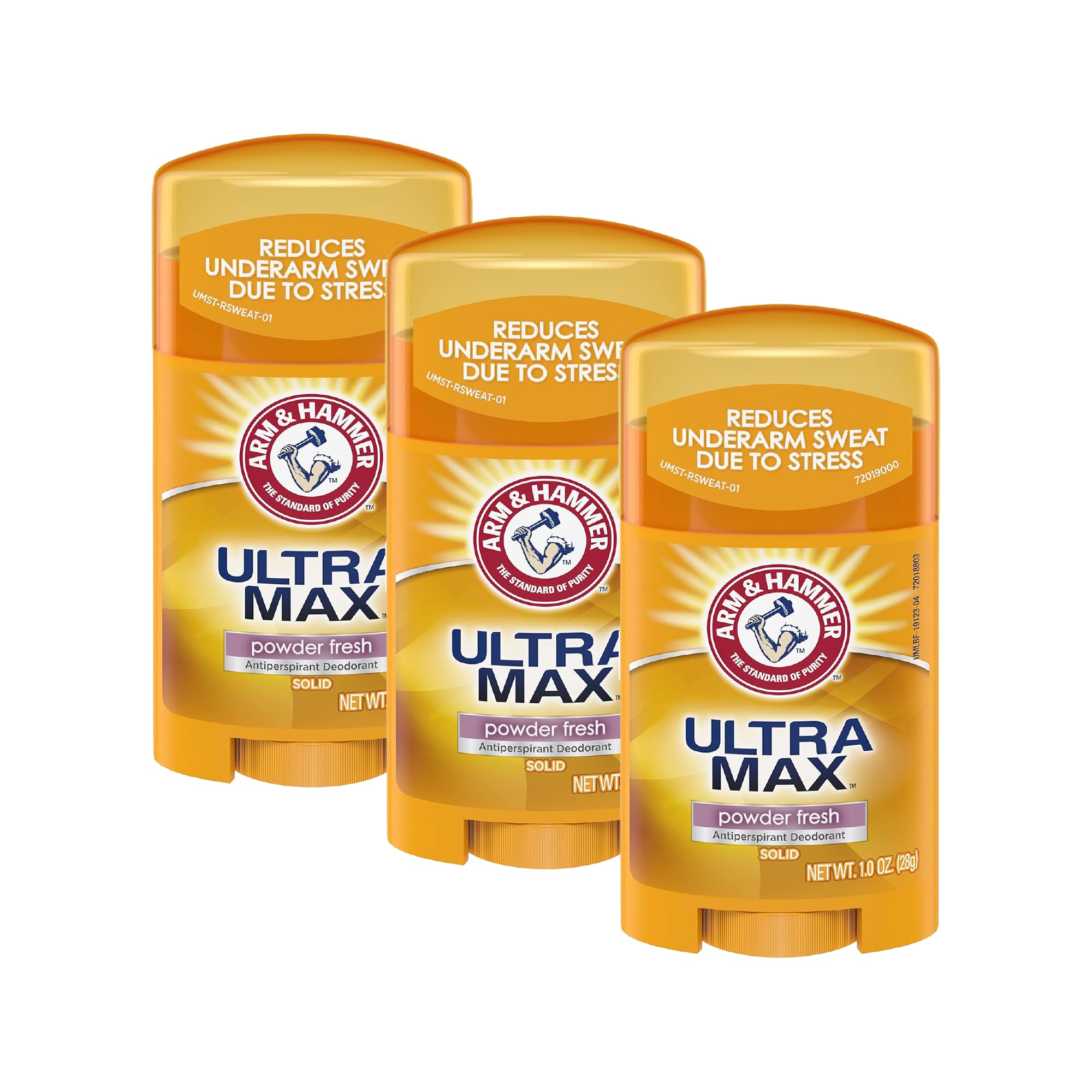 3 Pack Ultra Max Powder Fresh Deodorant for Men & Women | 1.0 oz Travel Size | Natural Baking Soda Formula for Odor Control & Sweat Protection | Long-Lasting Freshness | Ideal for Gym, Work & Outdoor Activities