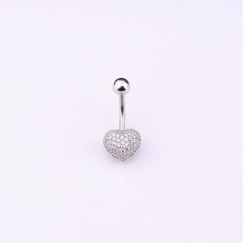 14G Dainty Heart Belly Button Ring - Gold Plated Surgical Steel Navel Piercing Jewelry for Women | ER8532 | Perfect for Everyday Wear, Beach Outfits & Summer Fashion