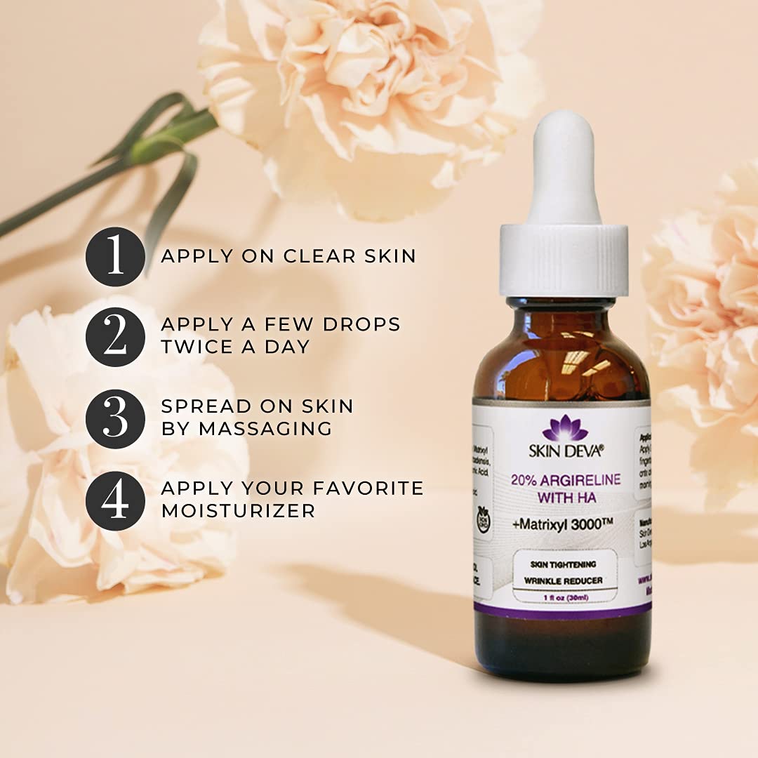 SKIN DEVA 20% Argireline Serum with Matrixyl 3000 & Hyaluronic Acid - Anti-Aging Face Serum for Wrinkle Reduction, Skin Toning & Collagen Stimulation | Perfect for Daily Skincare Routine & Nighttime Anti-Wrinkle Treatment