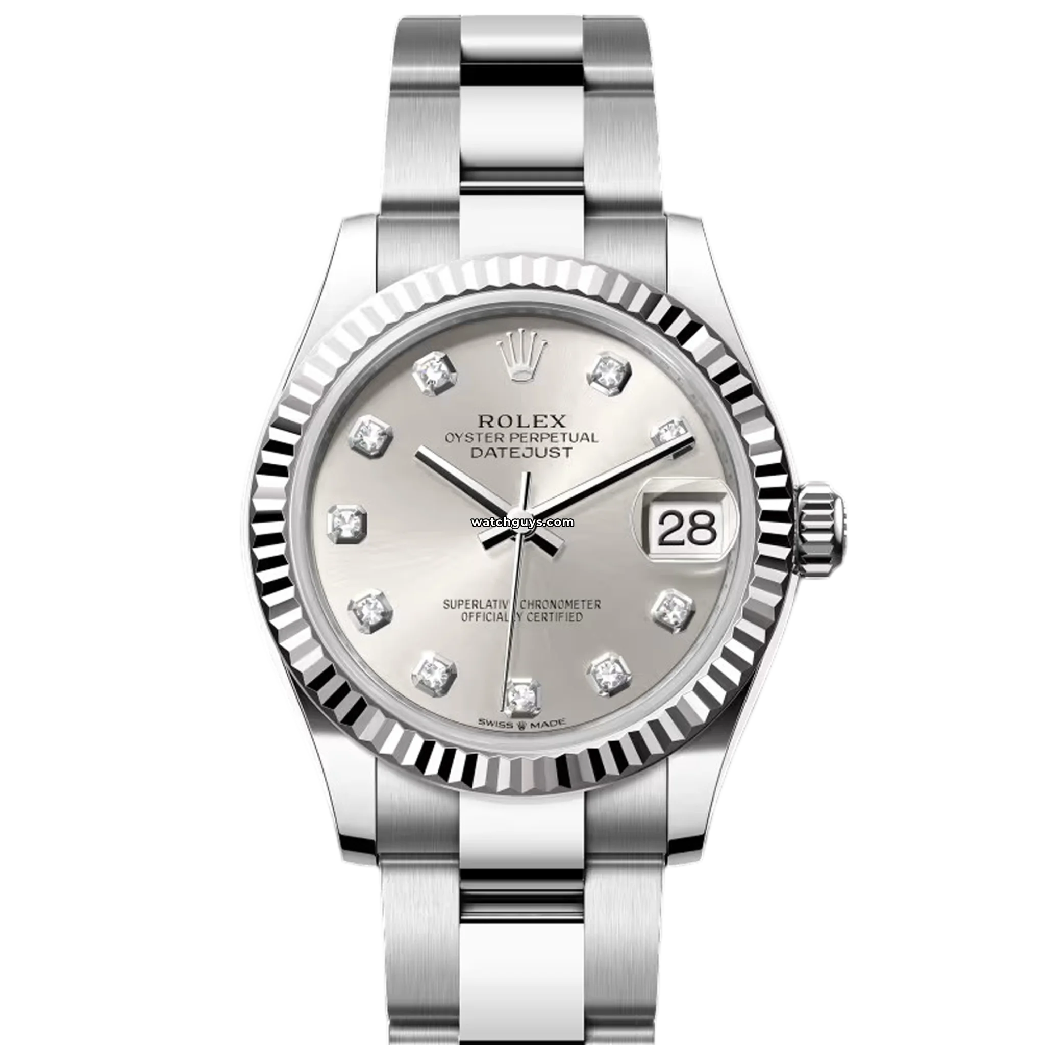 Rolex Datejust 278274 36mm Stainless Steel Watch with Silver Dial & Diamond Markers - Perfect for Luxury Gifts, Business Meetings & Special Occasions