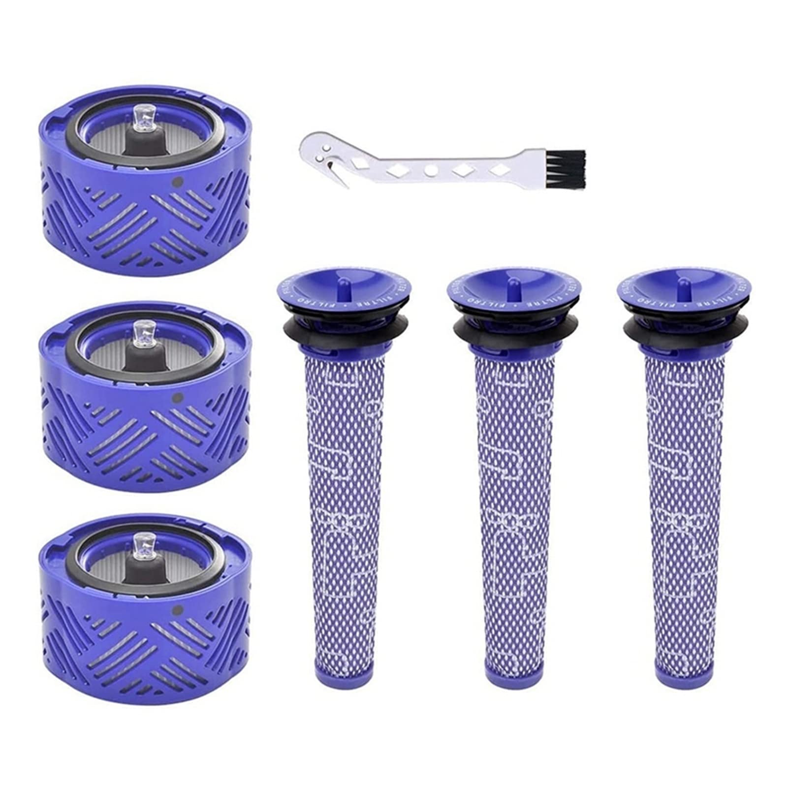 Dyson V6 Vacuum Filter Kit - 3 Pre & Post Filters for Sweeping Robot - Home Cleaning Accessories