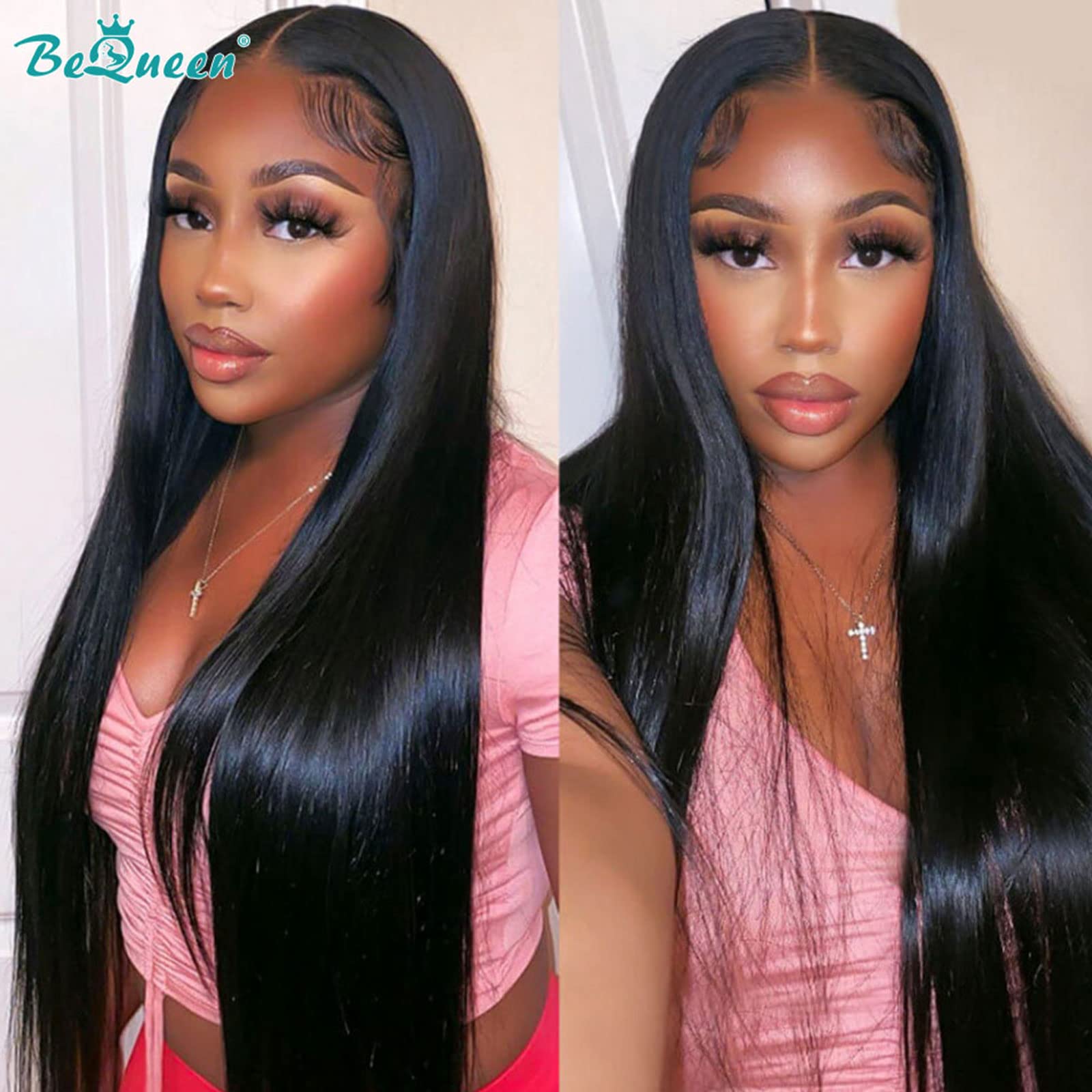 Brazilian Body Wave Human Hair Wigs for Black Women - 150% Density Glueless Lace Front Wig with 4x4 Lace Closure, Pre-Plucked, Baby Hair & Bleached Knots - Perfect for Daily Wear, Parties, and Special Occasions